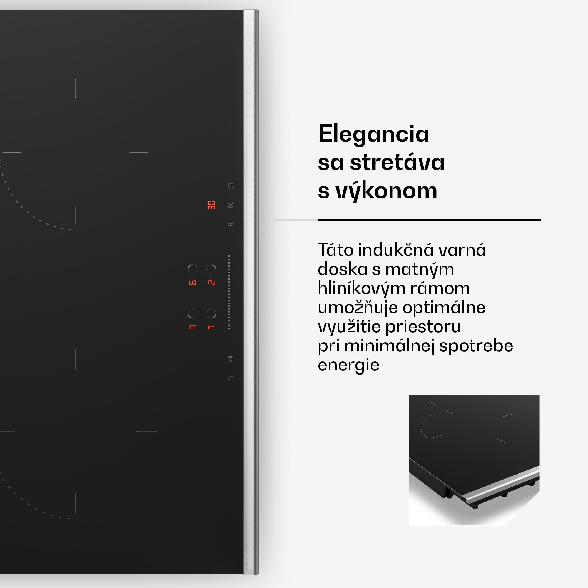 Klarstein Verosteel indukčná varná doska, Elegantná, minimalistická, výkonná, 4 varné zóny, 7400 W, 60 cm – Obrázok 4