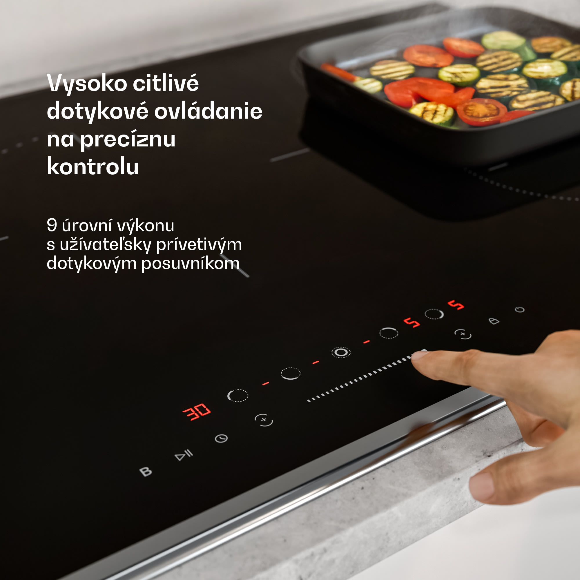 Klarstein Verosteel indukčné varná doska, Elegantná, minimalistická, výkonná, 5 varných zón, 12200 W, 90 cm – Obrázok 5