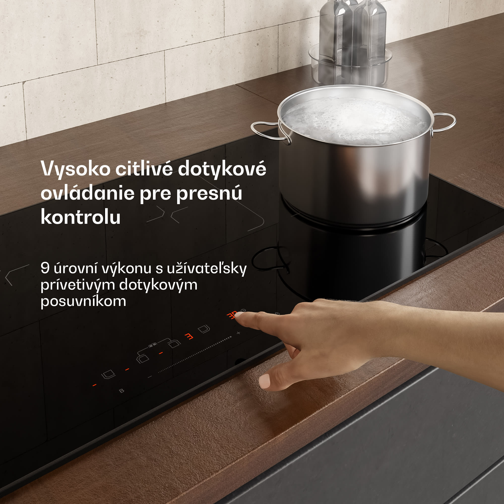 Klarstein Velaire indukčná varná doska, elegantná, minimalistická, výkonná, 4 varné zóny, 7000 W, 90 cm – Obrázok 5