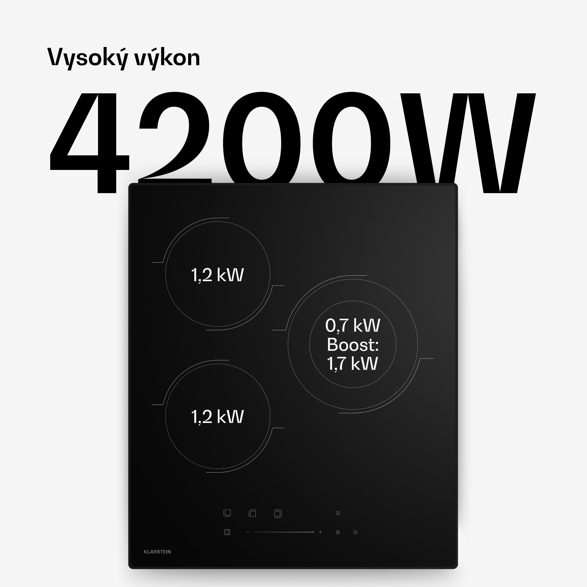 Klarstein Velaire sklokeramická varná doska, elegantná, minimalistická, kompaktná, 3 varné zóny, 4100 W, 45 cm – Obrázok 3