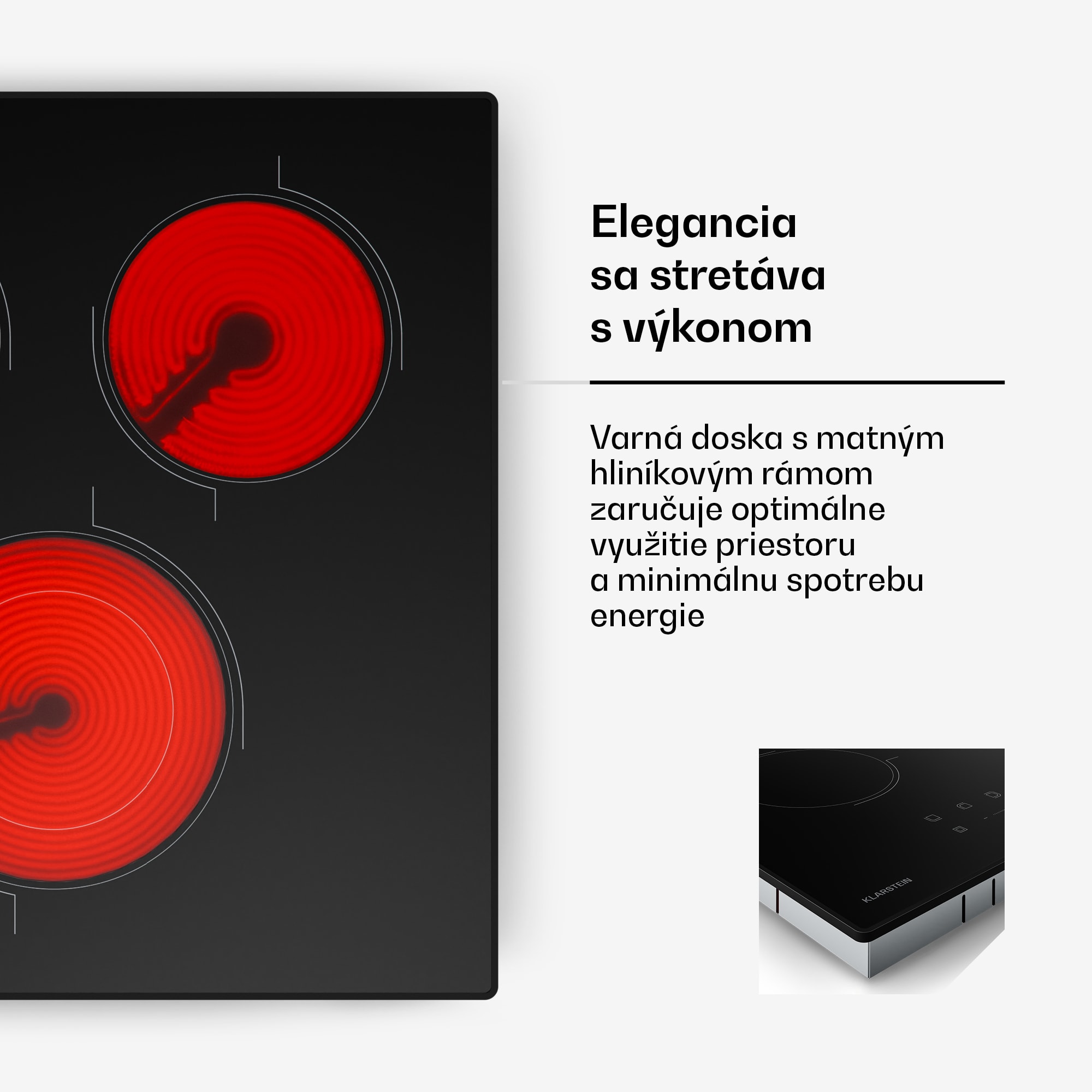 Klarstein Velaire sklokeramická varná doska, elegantná, minimalistická, kompaktná, 3 varné zóny, 4100 W, 45 cm – Obrázok 4