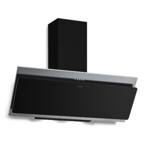 Klarstein Alessia šikmý digestor | režim odsávania vzduchu a recirkulácie | nehrdzavejúca oceľ | 404 m³/h | 90 cm