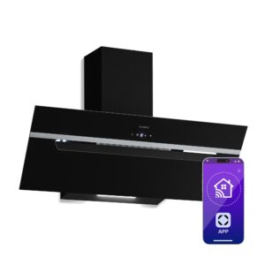 Klarstein BigBite šikmý digestor | režim odsávania vzduchu a recirkulácie | bezpečnostné sklo | 417 m³/h | 90 cm