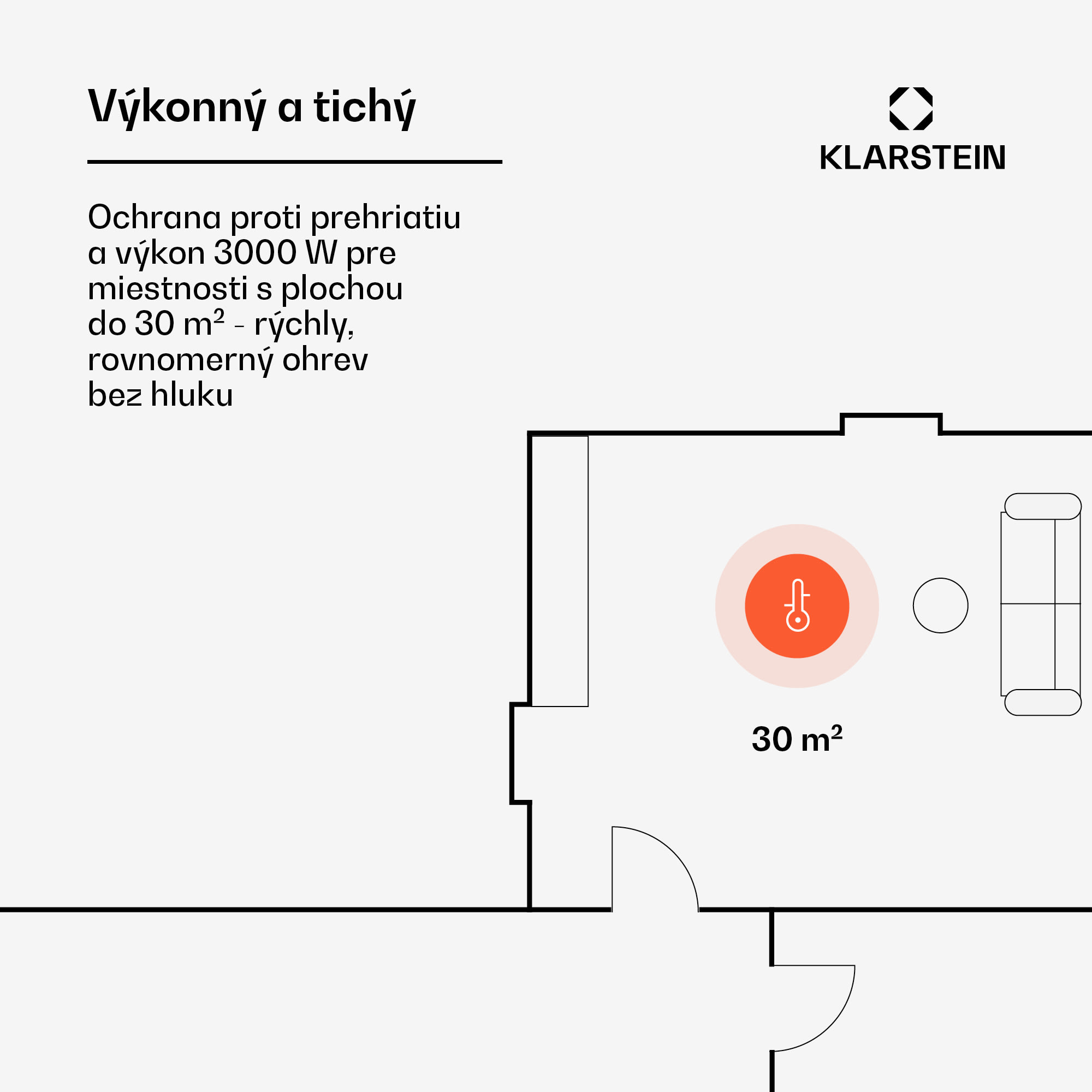 Klarstein Bornholm konvektor | 3000 W | 30 m² | Výkonný a štýlový | 105 cm x 51 cm – Obrázok 3