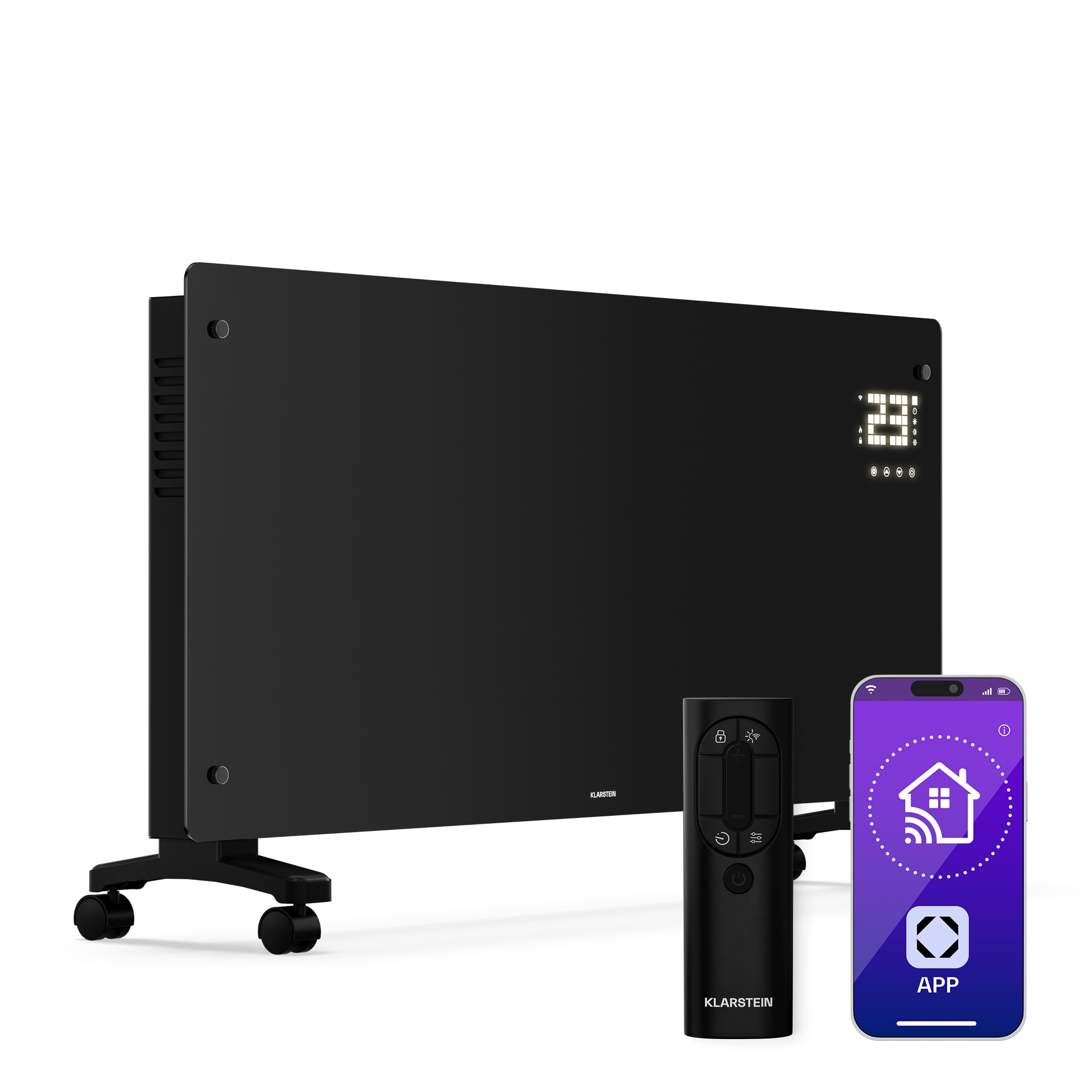 Klarstein Bornholm konvektor | 3000 W | 30 m² | Výkonný a štýlový | 105 cm x 51 cm