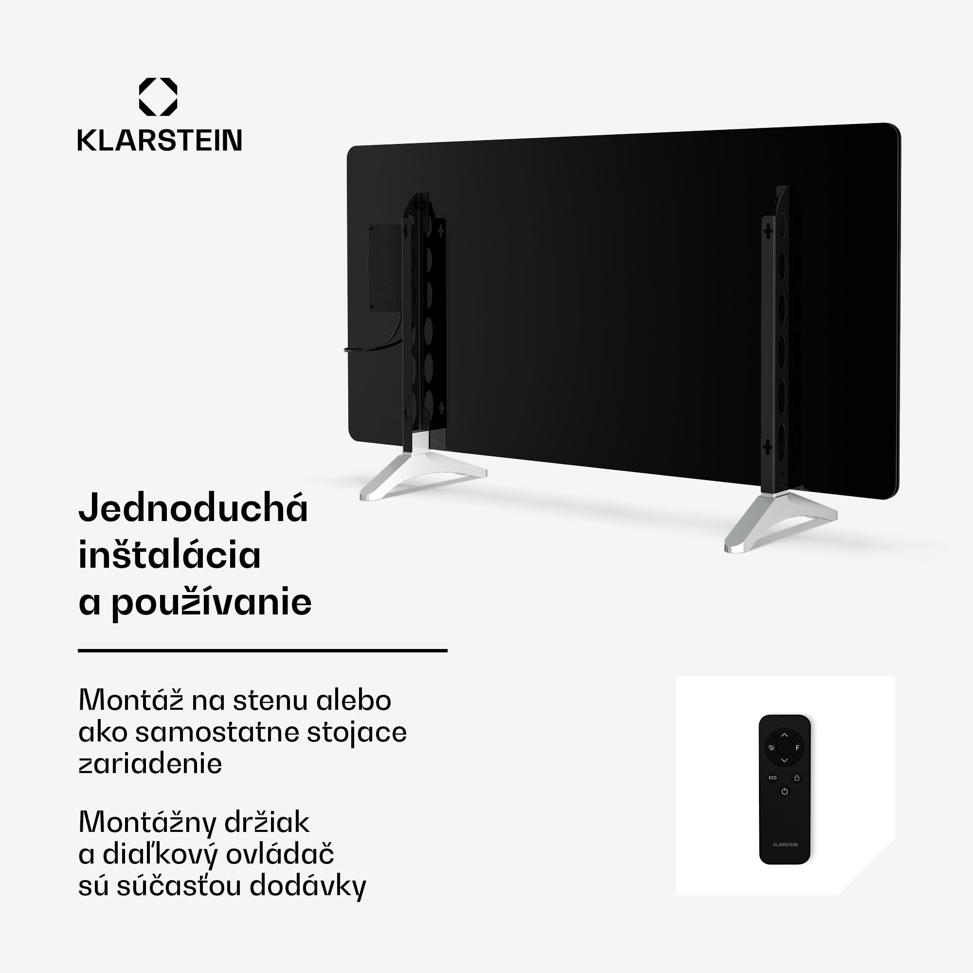 Klarstein Wonderglass infračervený panel | 720 W | 3 - 7 m² | Moderný sklenený dizajn | 120 cm x 68 cm – Obrázok 4