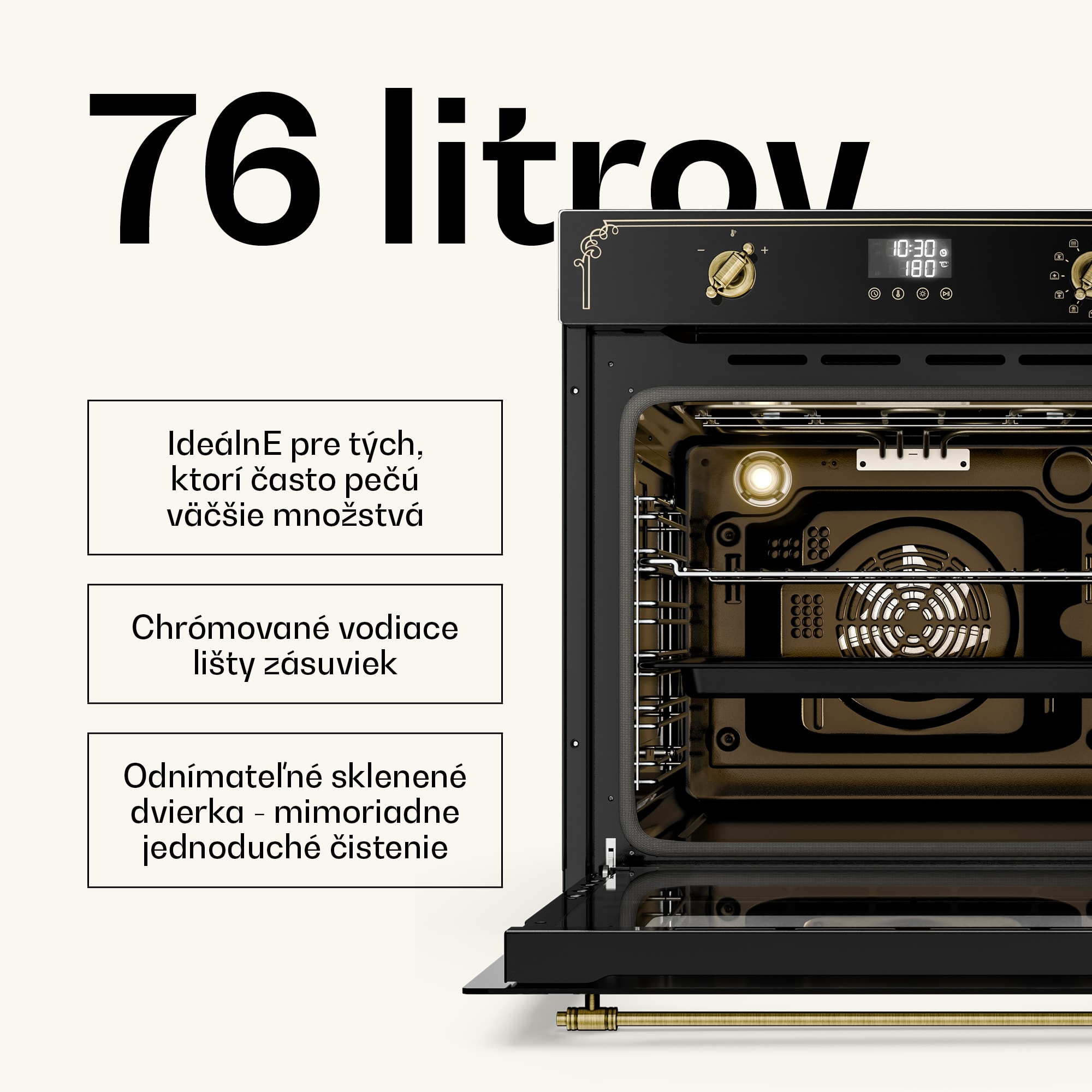 Klarstein Victoria pyro-rúra | elektrická rúra s funkciou pyrolýzy | 3150 W | 76 l | 60 cm – Obrázok 5