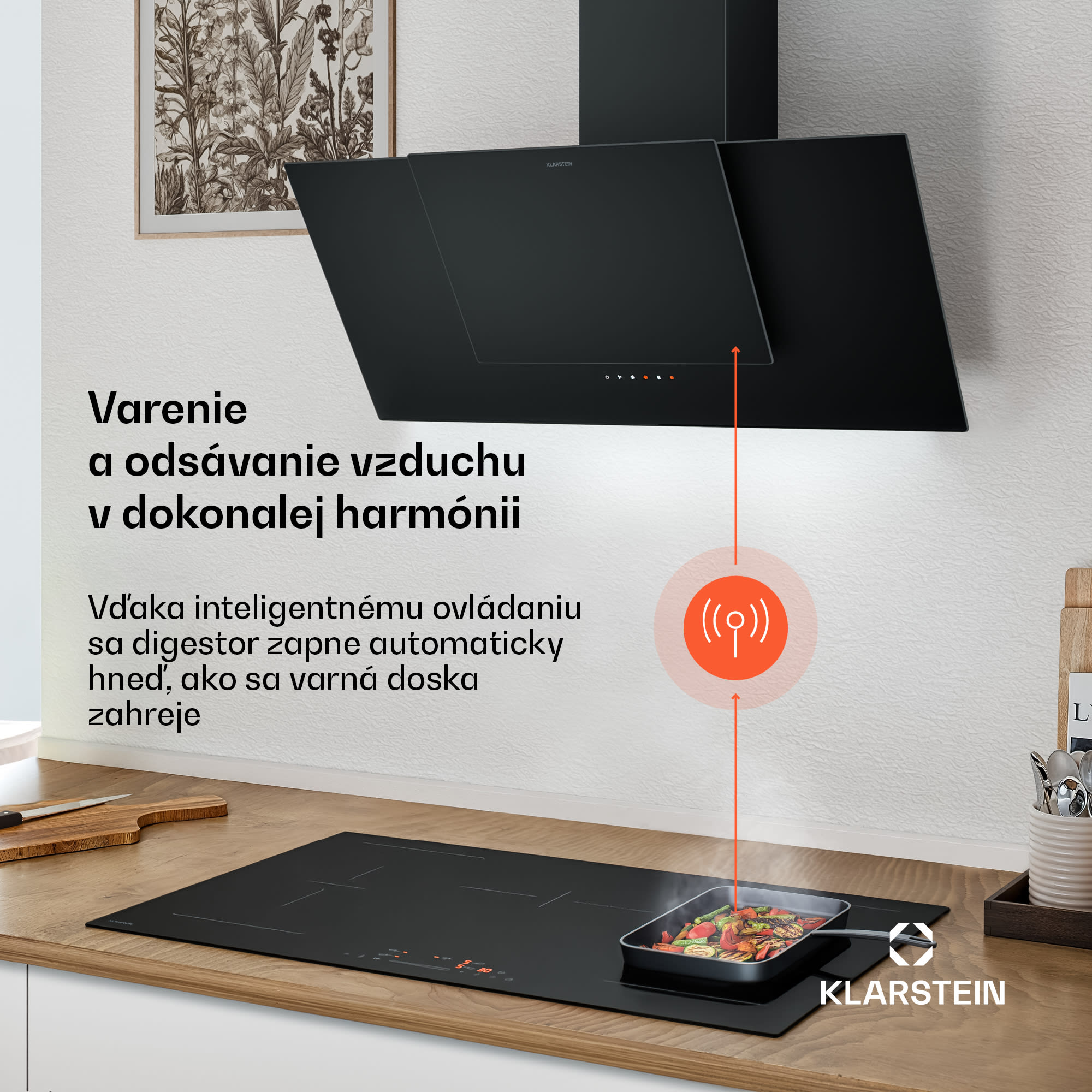 Klarstein HaloSync indukčná varná doska s digestorom| 5 varných zón | 11400 W | 632 m³/h | 90 cm – Obrázok 2