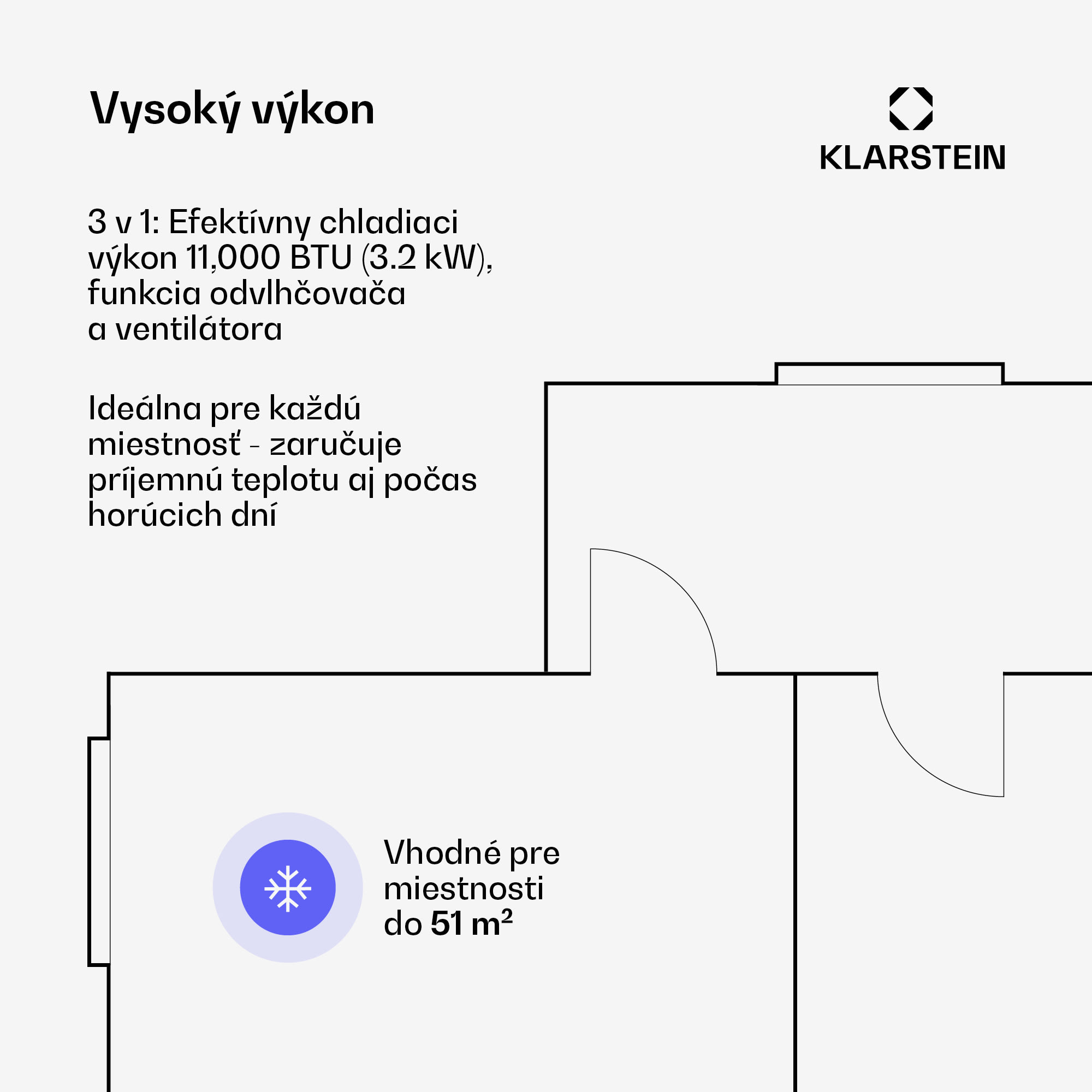 Klarstein Breeze Box mobilná klimatizácia | 11000 BTU | 32 cm | 51 m² | Energetická trieda A – Obrázok 3