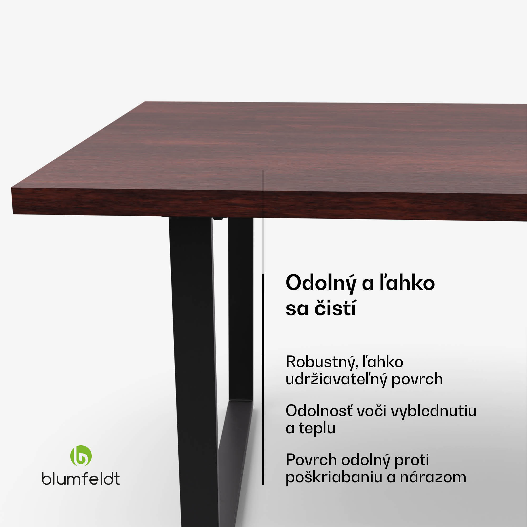 Blumfeldt Bearsdon jedálenský set, stolová doska a kovové nohy stola, industriálny štýl, stabilný, moderný – Obrázok 3