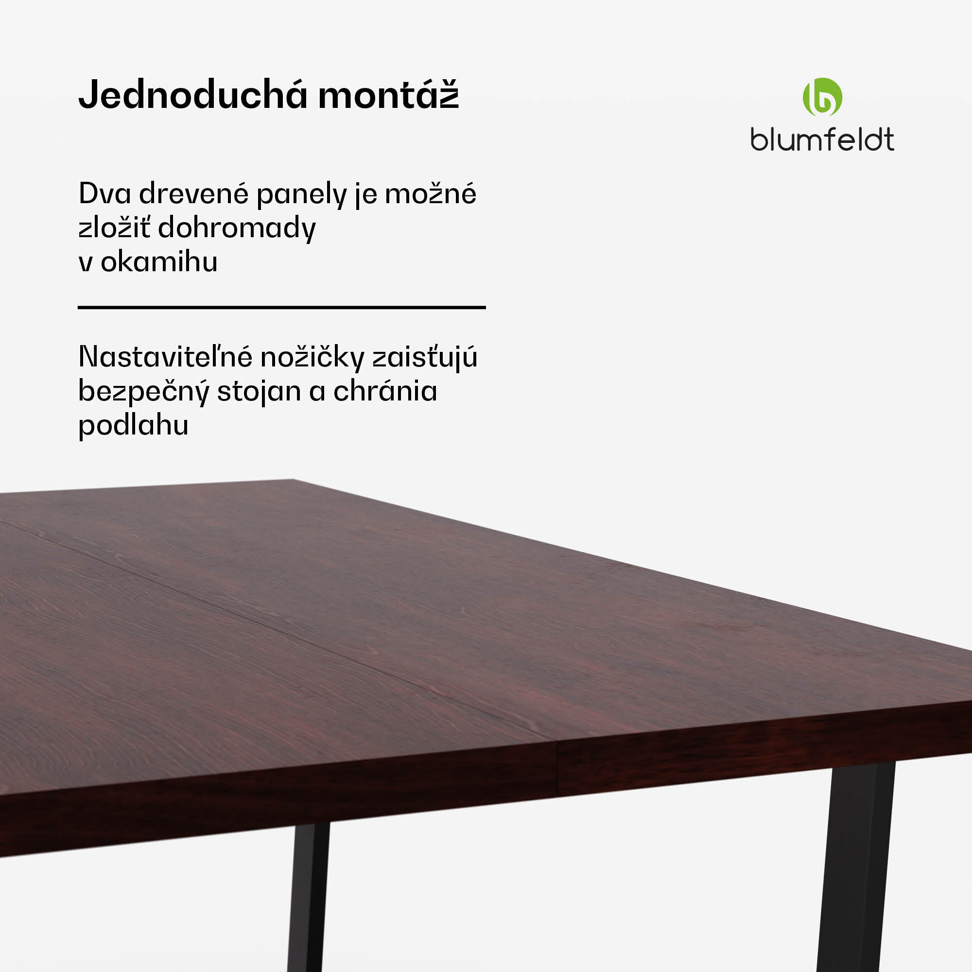 Blumfeldt Bearsdon jedálenský set, stolová doska a kovové nohy stola, industriálny štýl, stabilný, moderný – Obrázok 5