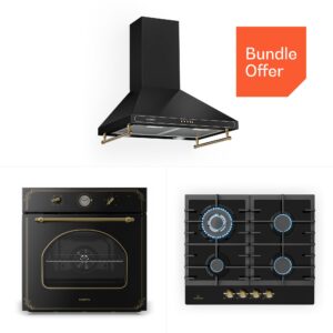 Klarstein Victoria 60 Triple Set plyn, Plynné varné dosky, Rúra, Digestor