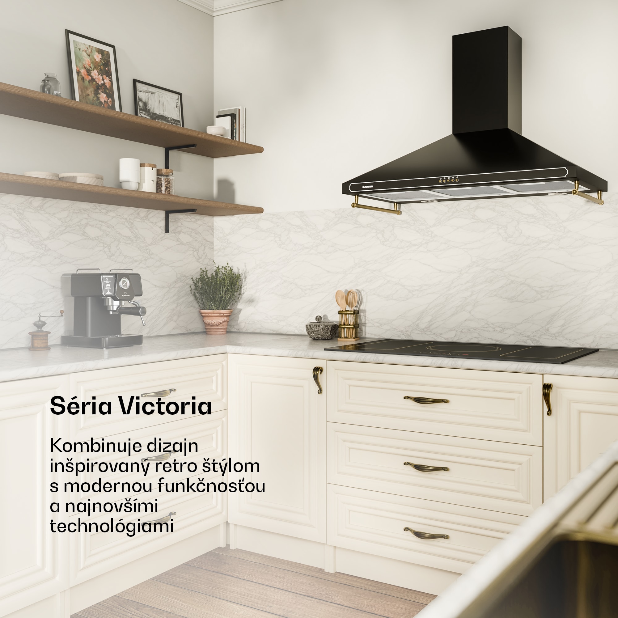 Klarstein Victoria 90 Duo Set indukcia s digestorom, 90 cm, indukčné varné dosky, digestor – Obrázok 2