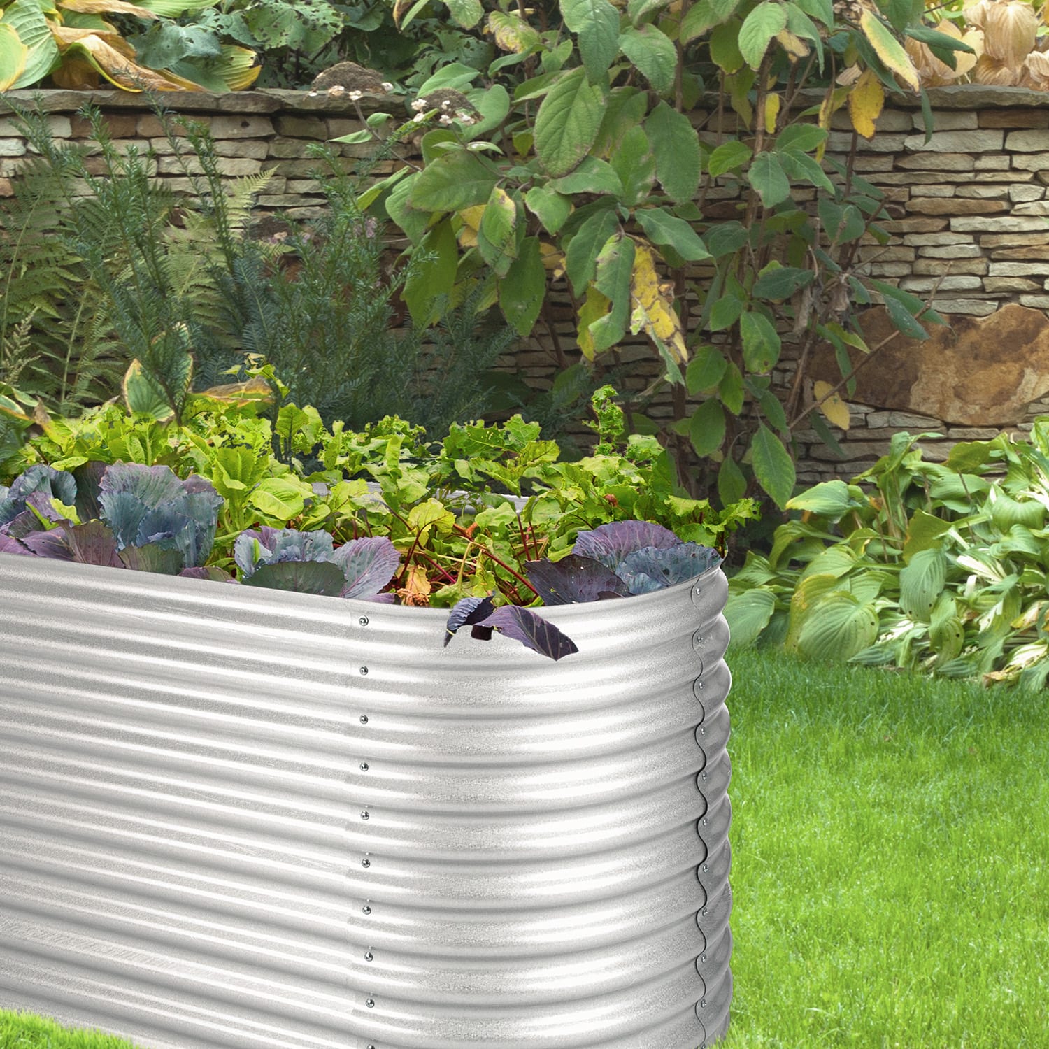 Blumfeldt High Grow, vyvýšený záhon, 2.0 m, pozinkovaný hliník, strieborný – Obrázok 3