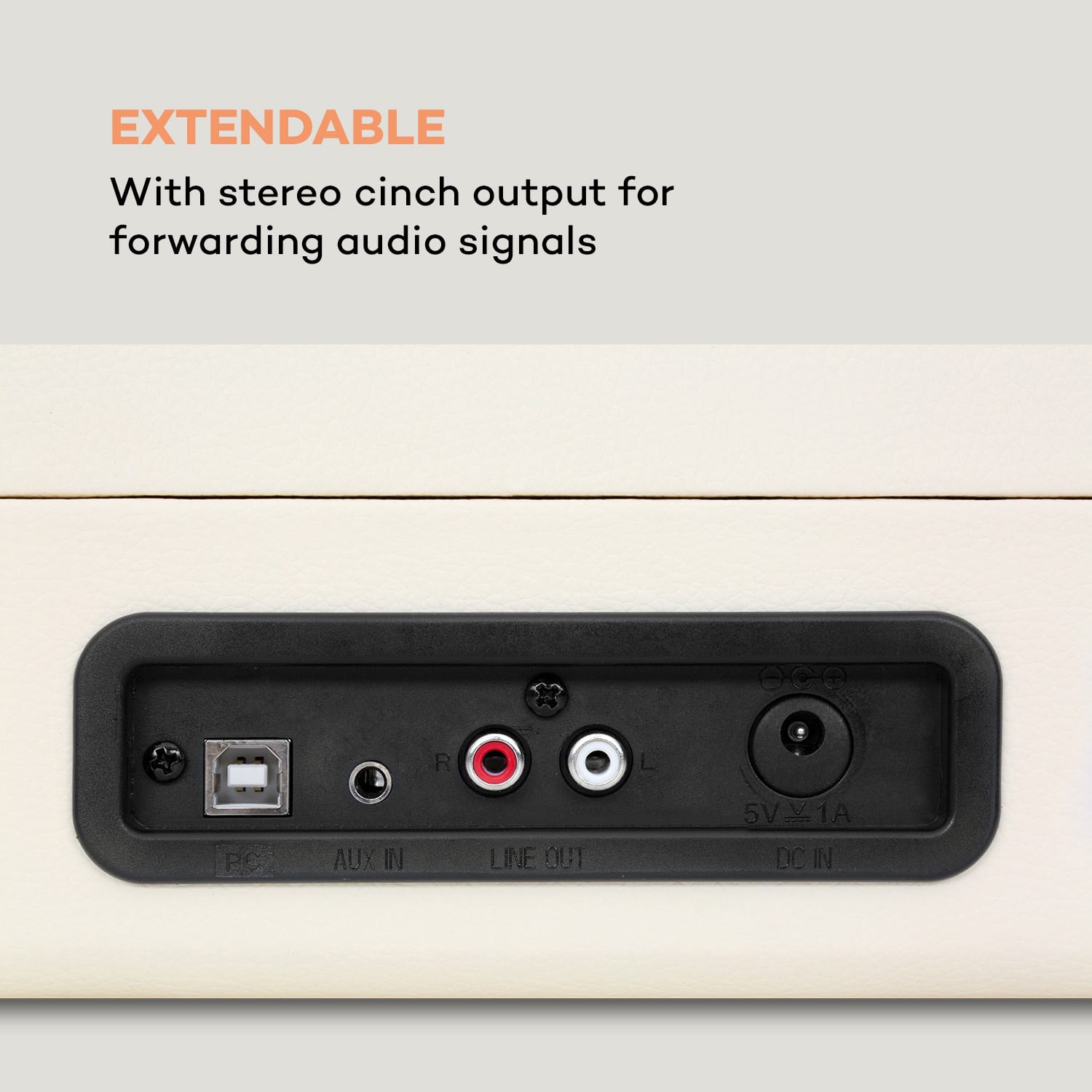 Auna Nostalgy by Peggy Sue retro gramofón platne USB AUX krémová/vzhľad mosadze – Obrázok 3