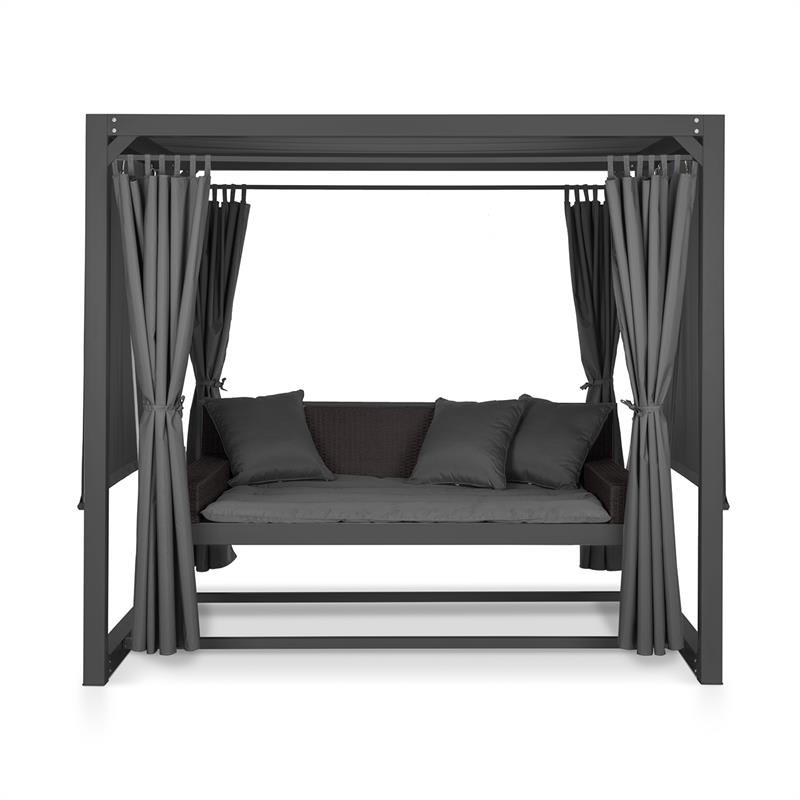 Blumfeldt Eremitage, luxusná záhradná hojdačka, 236 x 180 x 210 cm, tmavosivá/čierna – Obrázok 2