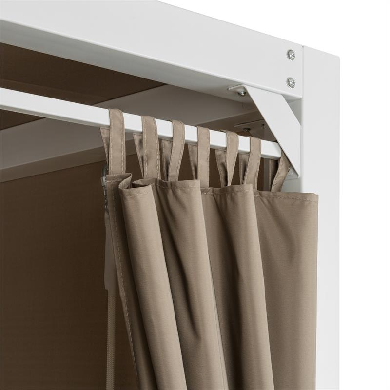 Blumfeldt Eremitage, luxusná záhradná hojdačka, 236 x 180 x 210 cm, biela/hnedosivá – Obrázok 4