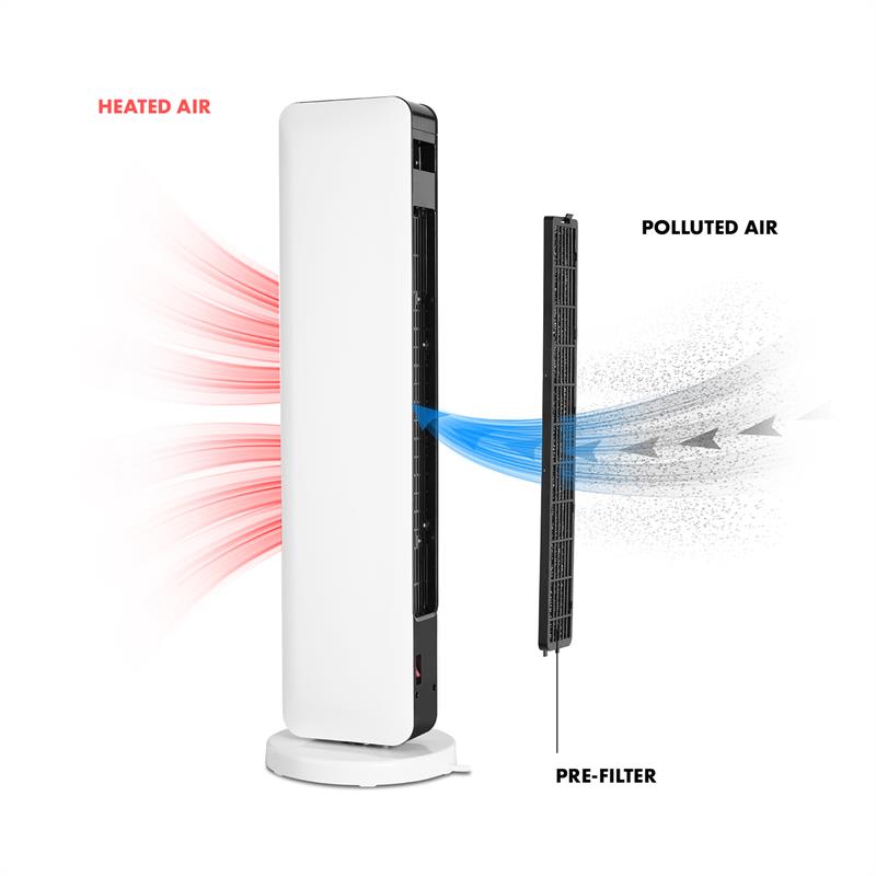 Klarstein Hightower Heat, teplovzdušný ventilátor, 2200 W, keramický, stĺpový, termostat, 49 °C, biely – Obrázok 4