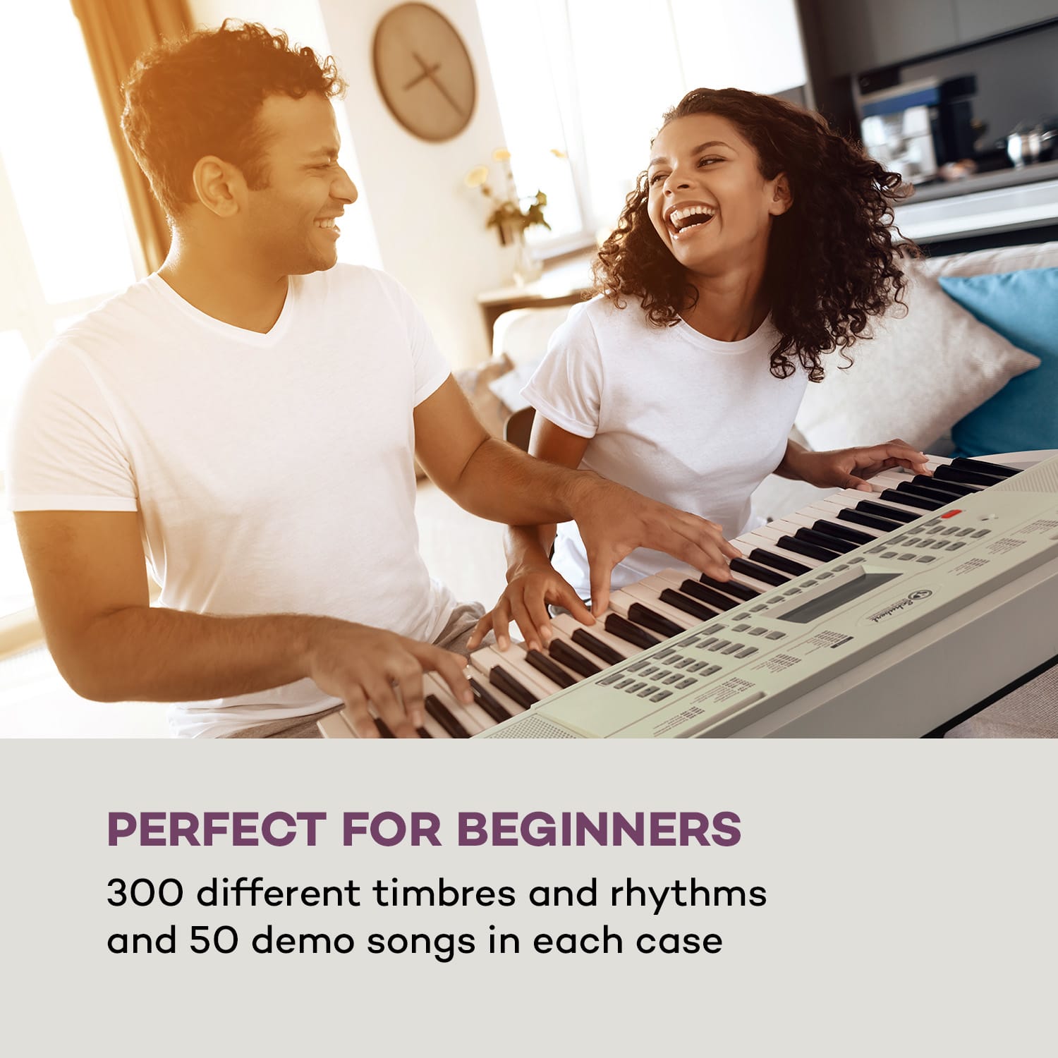 SCHUBERT Etude 61 MK II, keyboard, 61 kláves, 300 zvukov/rytmov, biely – Obrázok 2