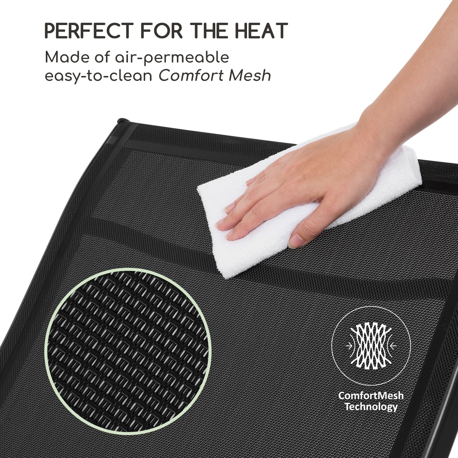 Blumfeldt Beverlywood, záhradné lehátko, hojdacie kreslo, hliník, čierne – Obrázok 4