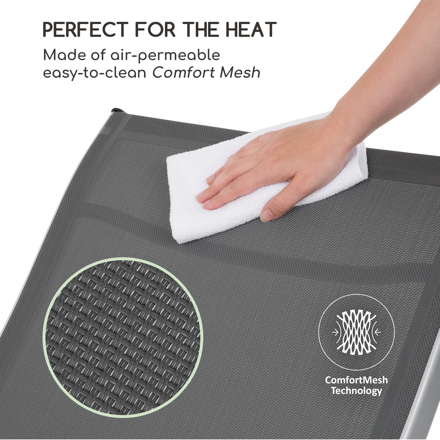 Blumfeldt Beverly Wood, záhradné lehátko, hojdacie kreslo, hliník, sivé – Obrázok 3