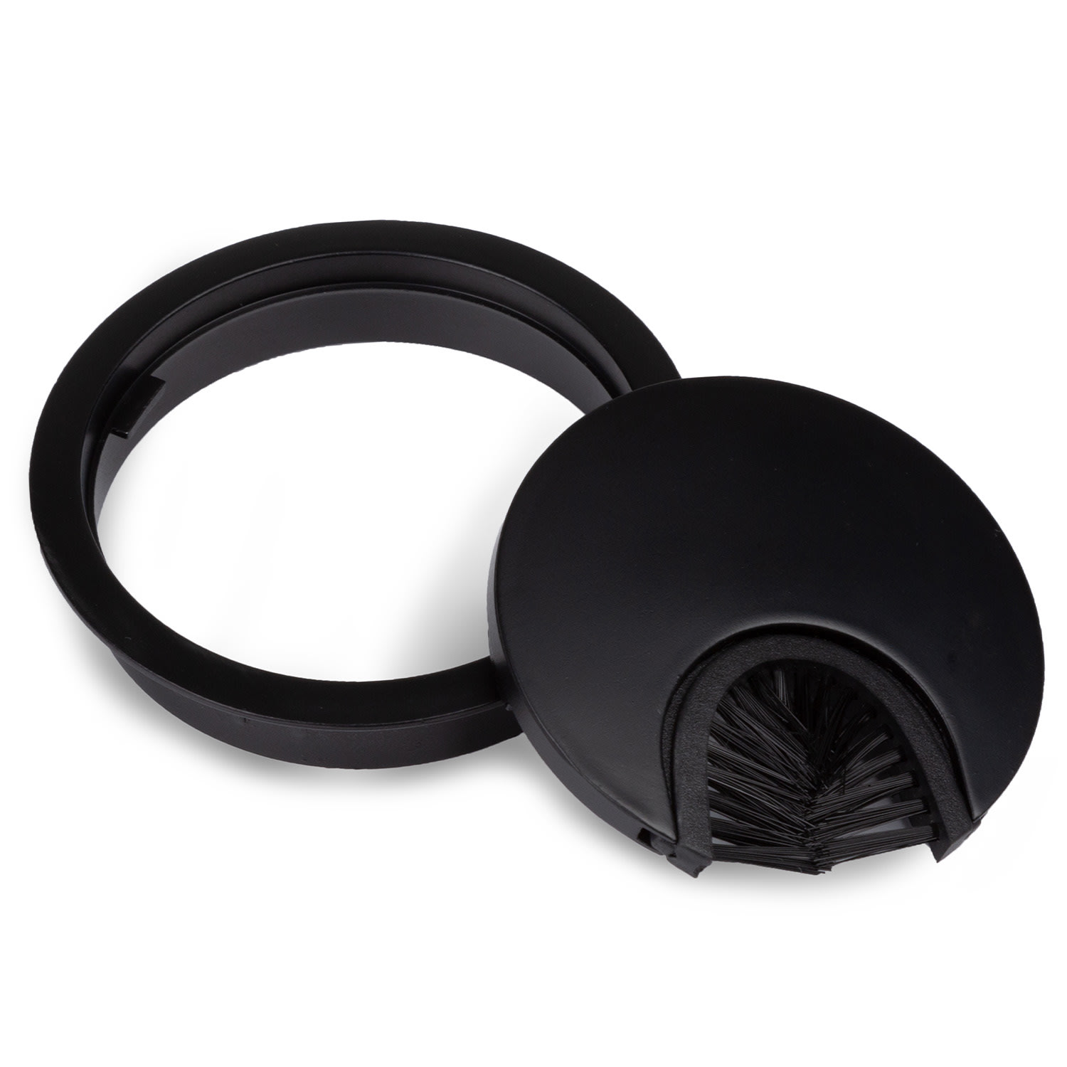 OneConcept Káblová priechodka, súprava 2 kusov, 60 mm, kov, štetinové tesnenie – Obrázok 3