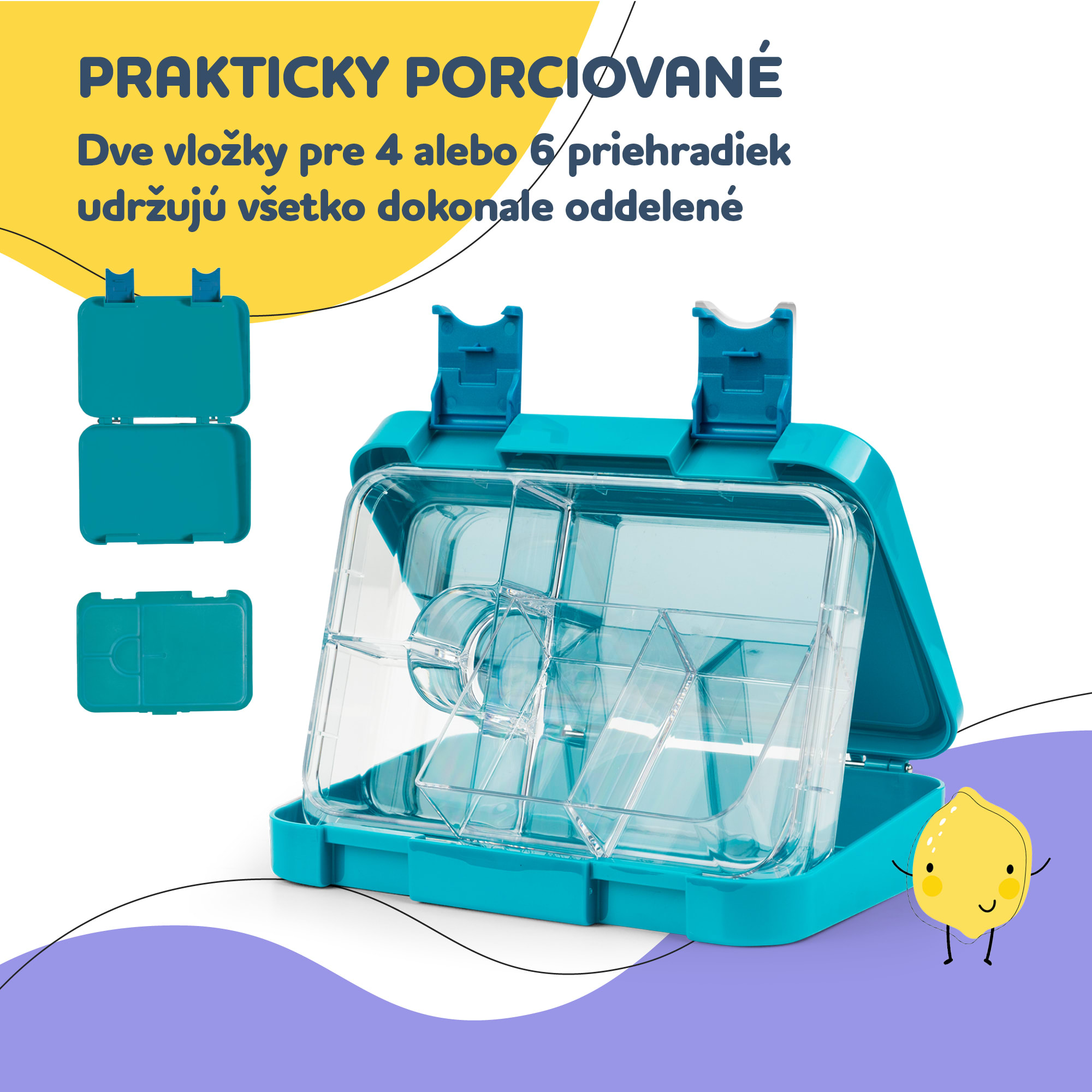 Klarstein Schmatzfatz junior, desiatový box, 6 priehradiek, 21,3 × 15 × 4,5 cm – Obrázok 4