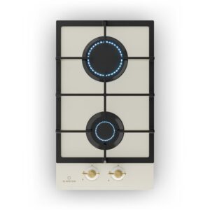 Klarstein Victoria Domino, plynová varná doska, 2 Sabaf horáky, sklokeramika, retro dizajn