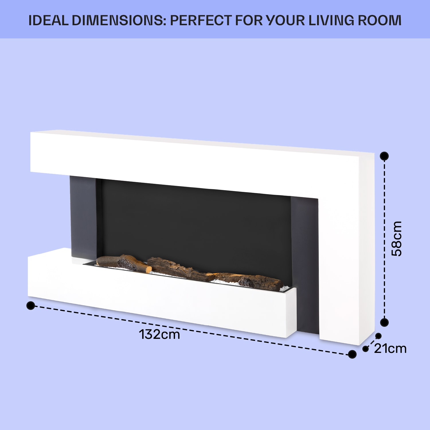 Klarstein Studio Light & Fire 2 Smart, krb, 1000/2000 W, MDF, WiFi Control – Obrázok 5