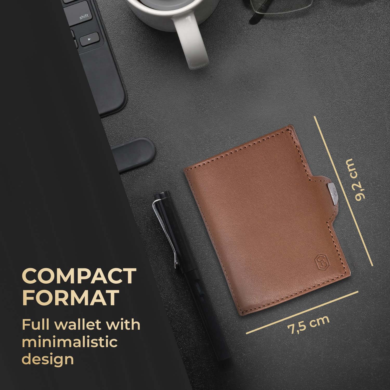Slimpuro TRYO Slim Wallet 5 kariet vrecko na mince, 9,2 x 2,2 x 7,5 cm (Š x V xH), ochrana RFID – Obrázok 4