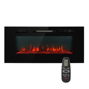 Klarstein Galeras, elektrický nástenný a vstavaný krb, 1800 W, LED, 3 farby, časovač