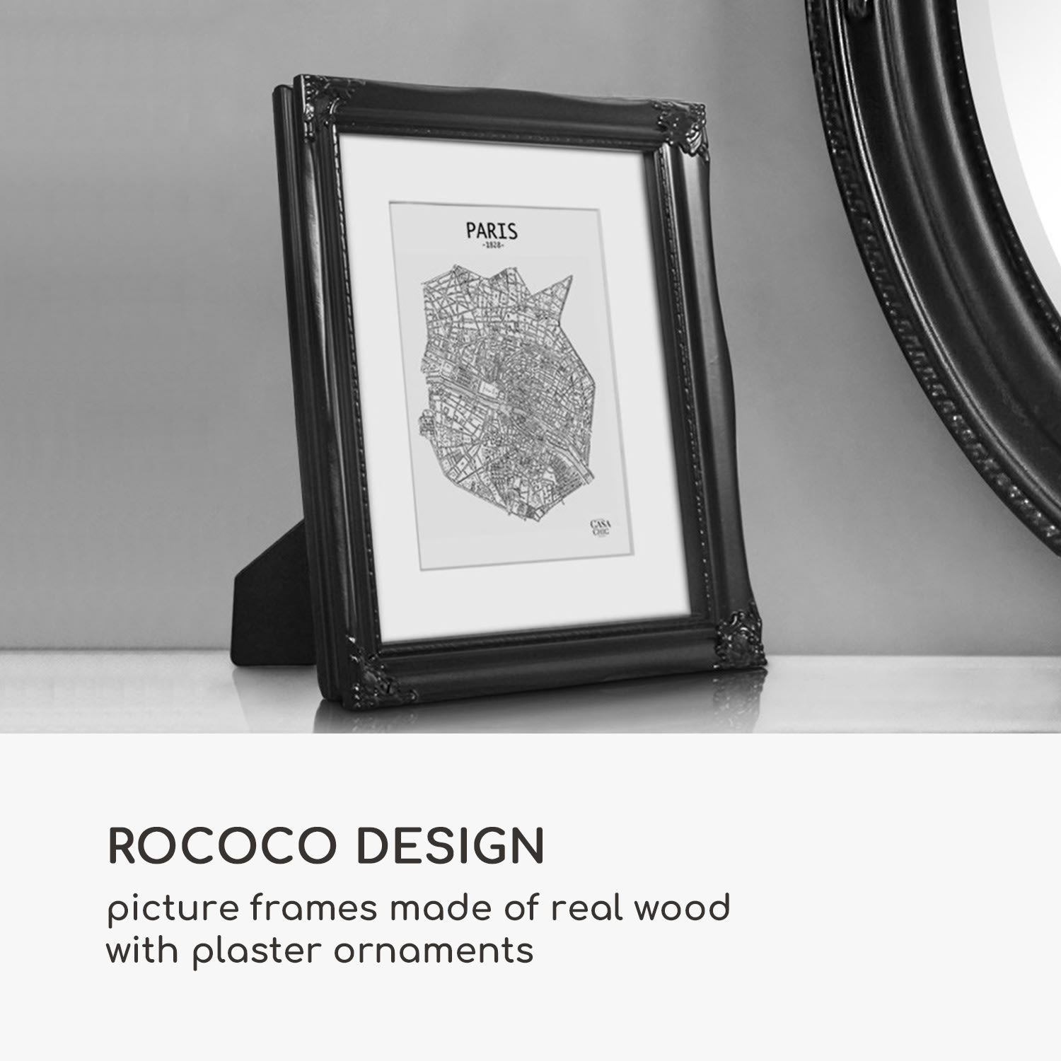 Casa Chic Regent, obrazový rám, obdĺžnikový, 25 × 20 cm fotky, pasparta, sklo, rokoko – Obrázok 2