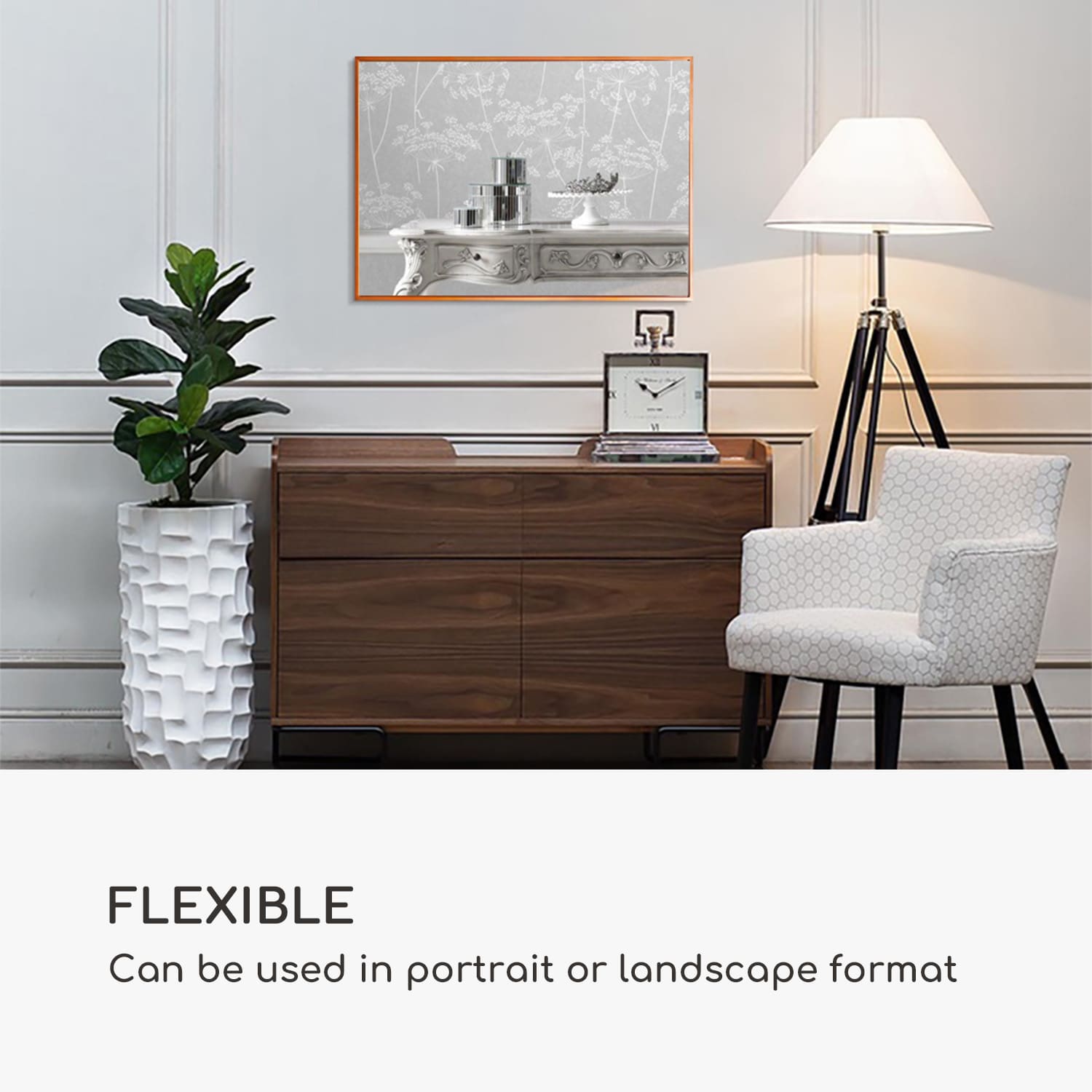 Casa Chic Croxley nástenné zrkadlo s kovovým rámom, obdĺžnikové, 70 x 50 cm – Obrázok 2