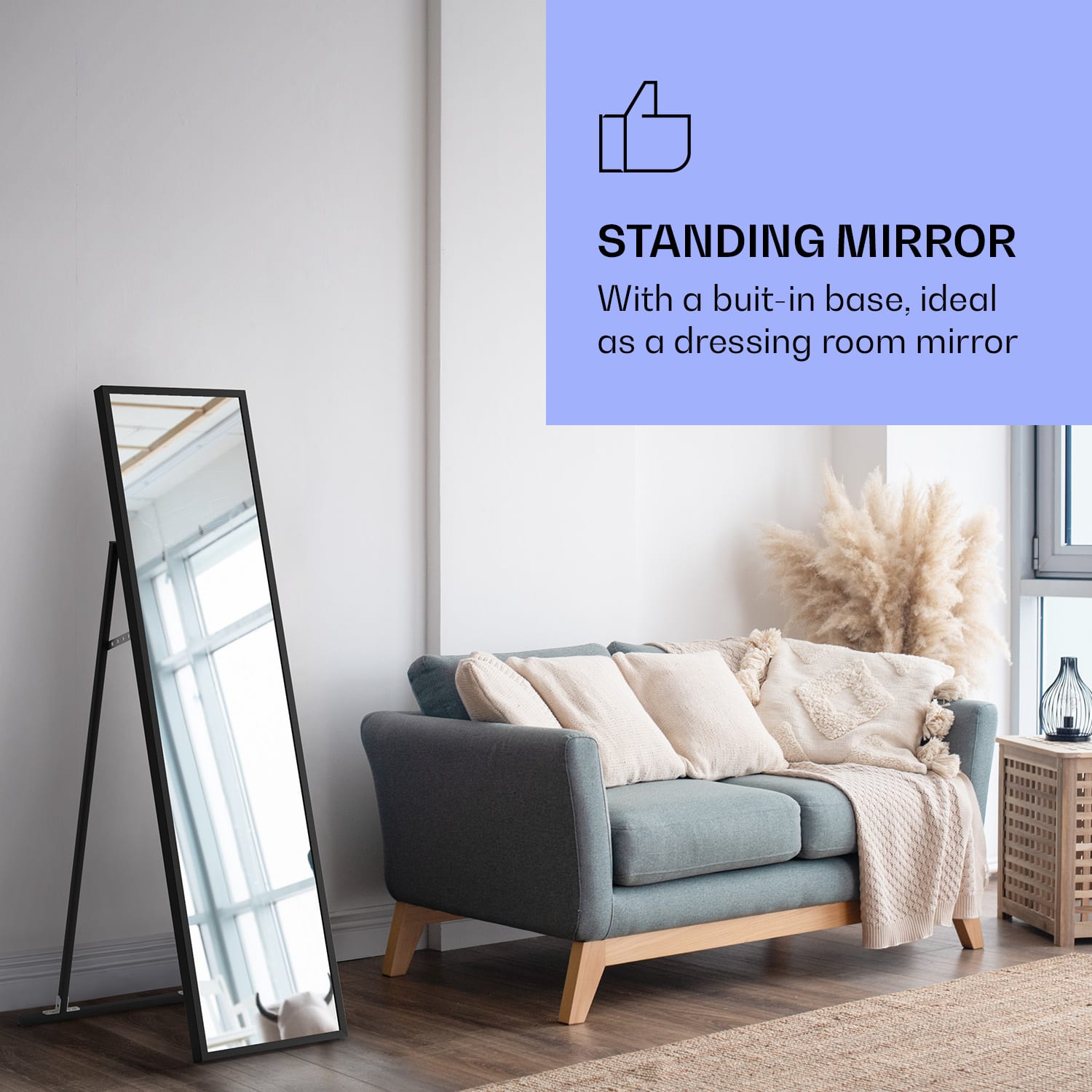 Klarstein La Palma 900 smart, infračervený ohrievač, 40 x 160 cm, 900 W, zrkadlový stojan – Obrázok 2