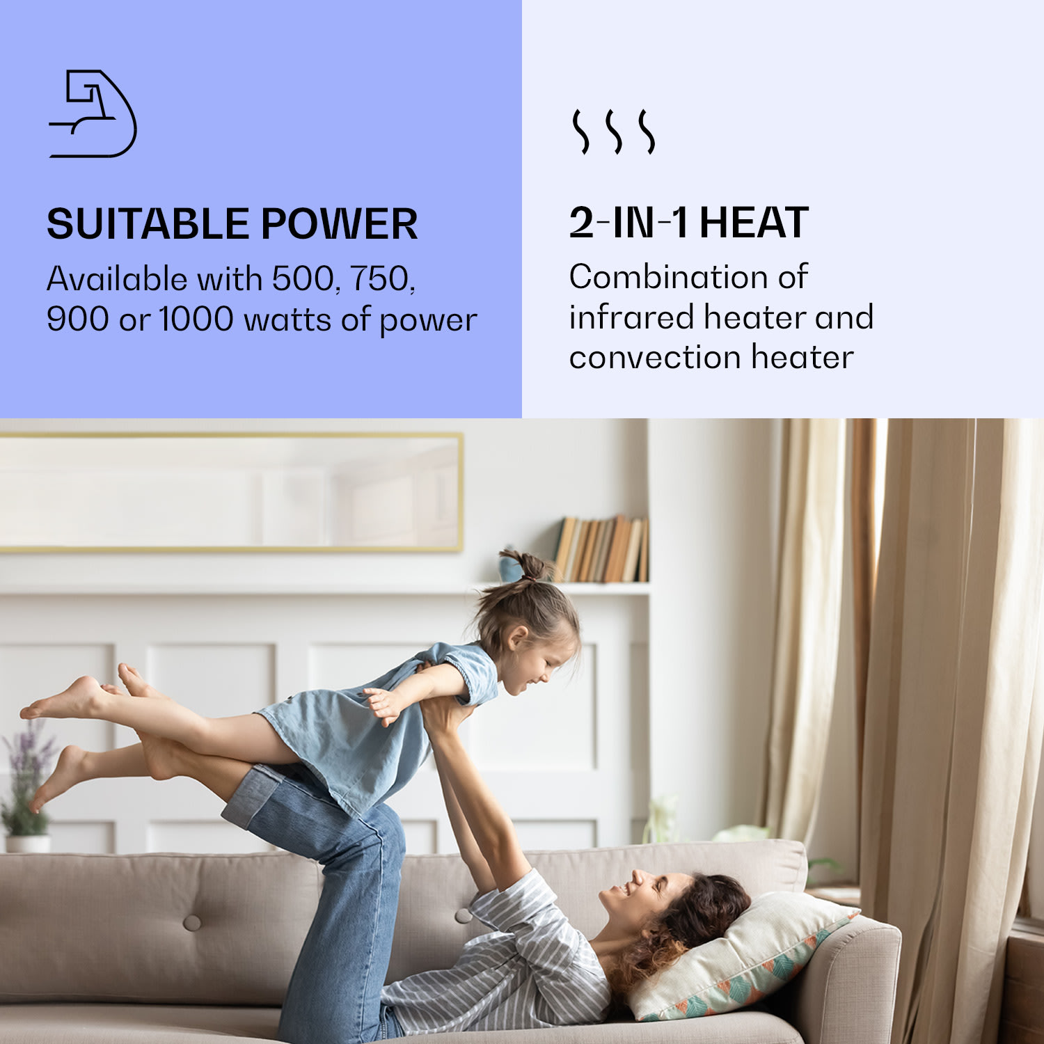 Klarstein La Palma 900 smart, infračervený ohrievač, 40 x 160 cm, 900 W, zrkadlový stojan – Obrázok 5