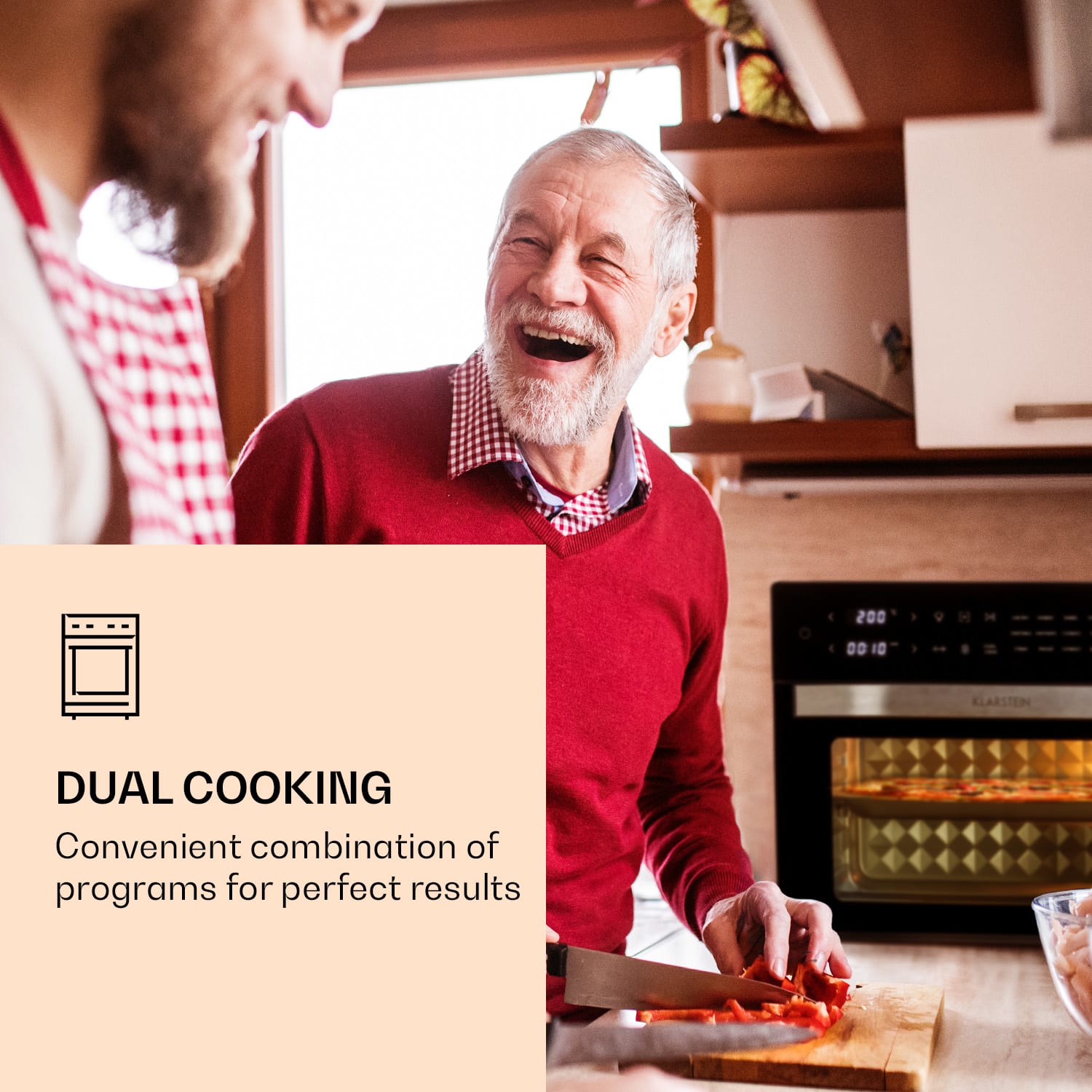 Klarstein Vigor Air, teplovzdušná fritéza, 1800 W, 30 l, 18 programov, horný a dolný ohrev – Obrázok 2