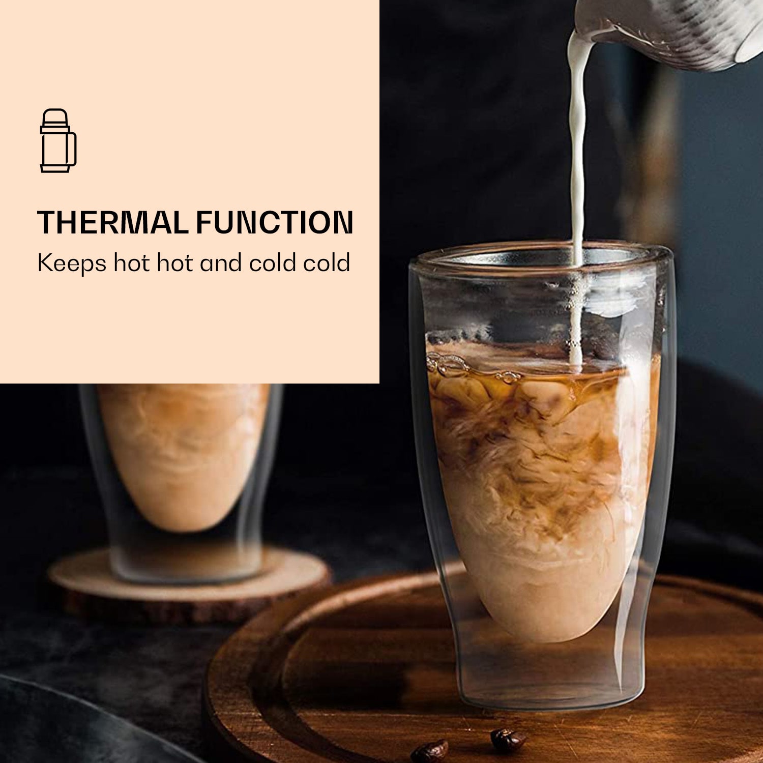 Feelino DUOS, dvojstenný pohár, 80, 200, 310, 400 ml, vrátane lyžičky – Obrázok 3