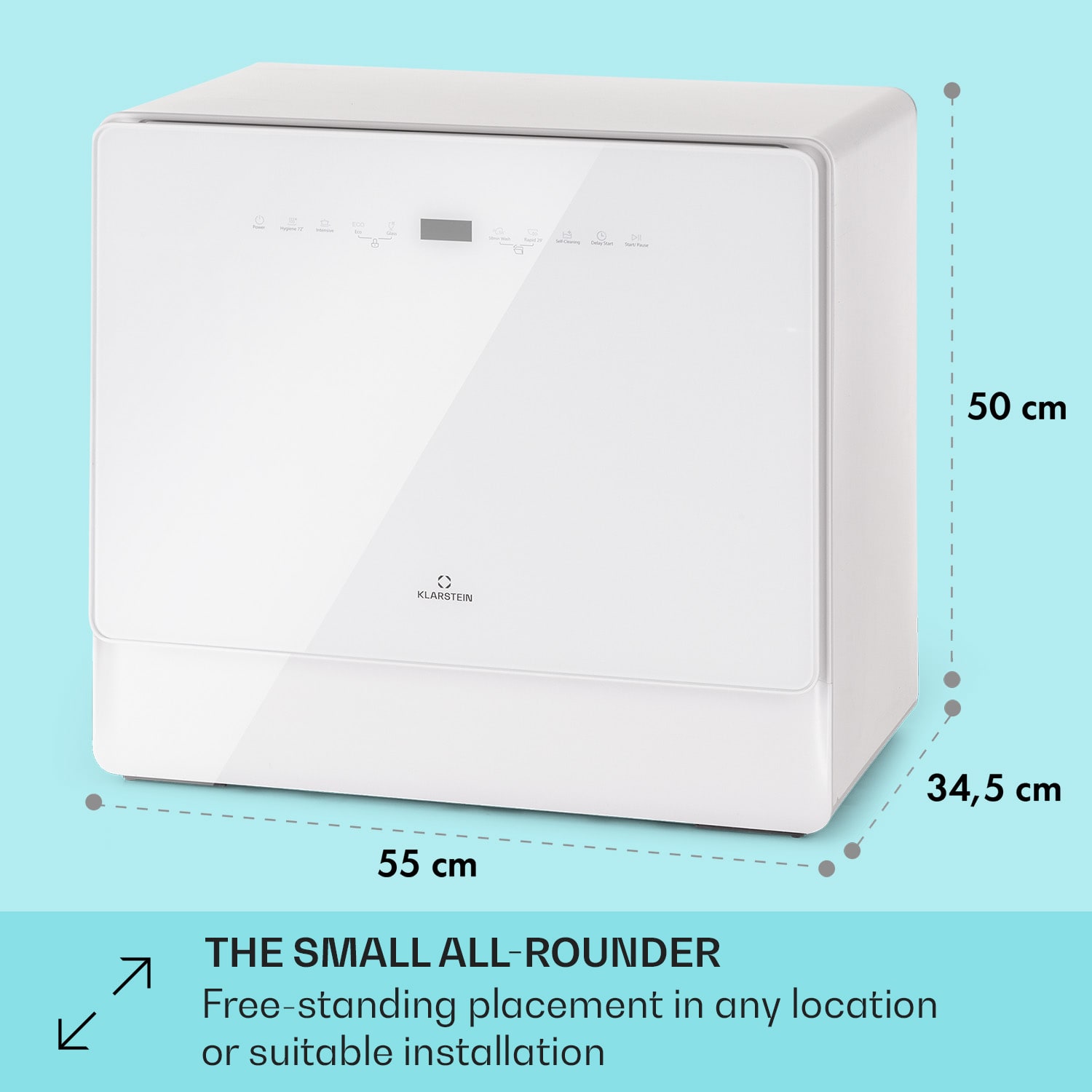 Klarstein Emerald 5 Slim, umývačka riadu, voľne stojaca, 7 programov, dotykové ovládanie – Obrázok 5