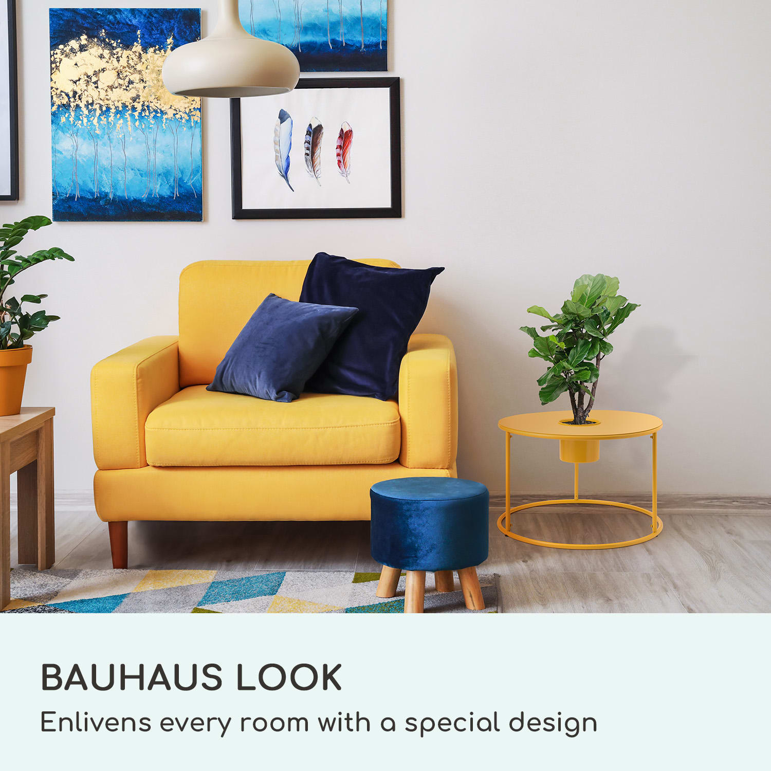 Blumfeldt Irvine, konferenčný stolík s kvetináčom, 60 x 38,5 cm (Ø x V), prášková oceľ – Obrázok 4