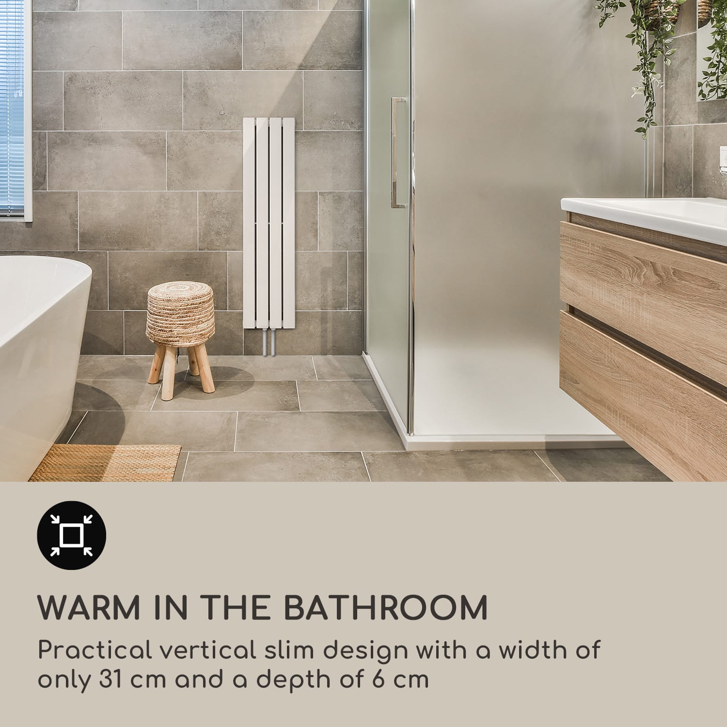 Blumfeldt Ontario, radiátor, 120 x 30, 380 W, inštalácia na stenu – Obrázok 2