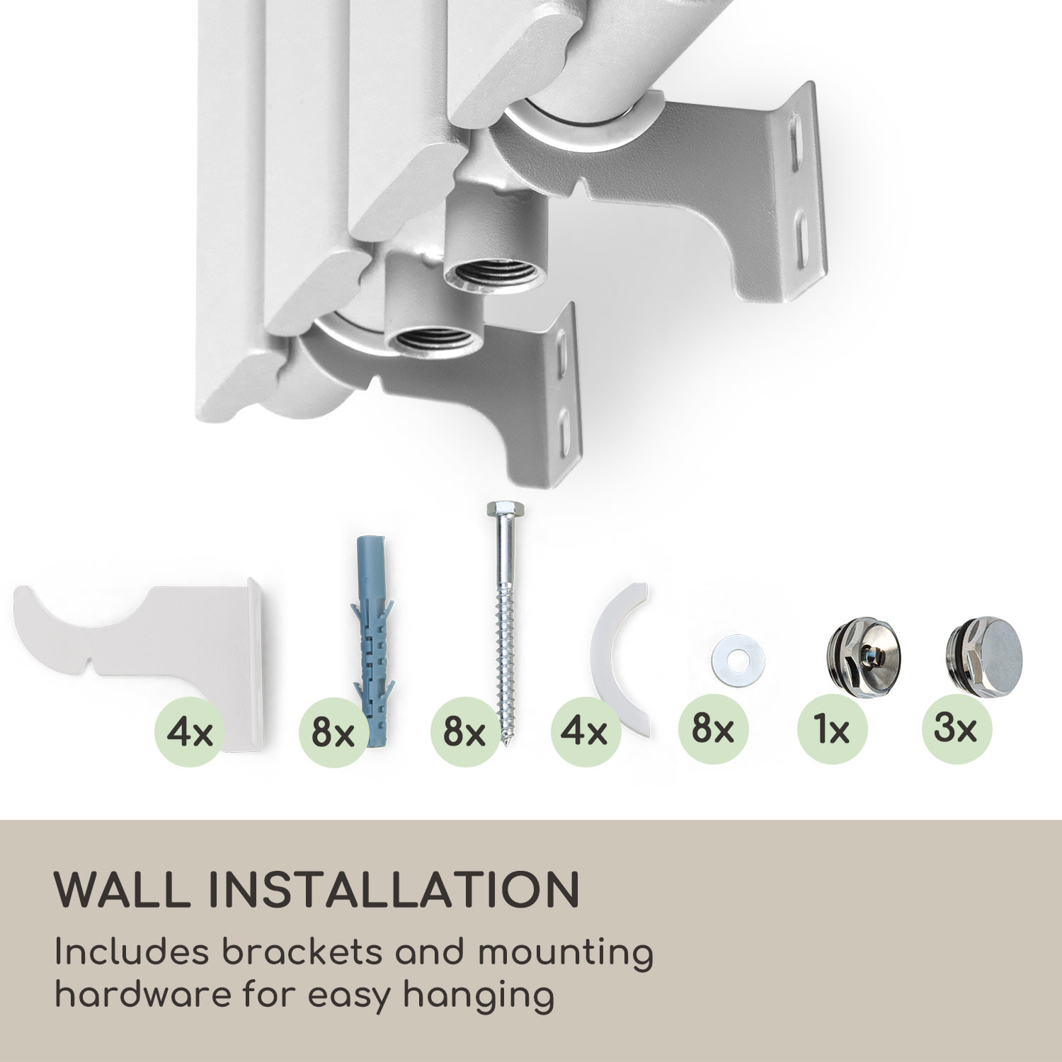 Blumfeldt Ontario, radiátor, 120 x 30, 380 W, inštalácia na stenu – Obrázok 3