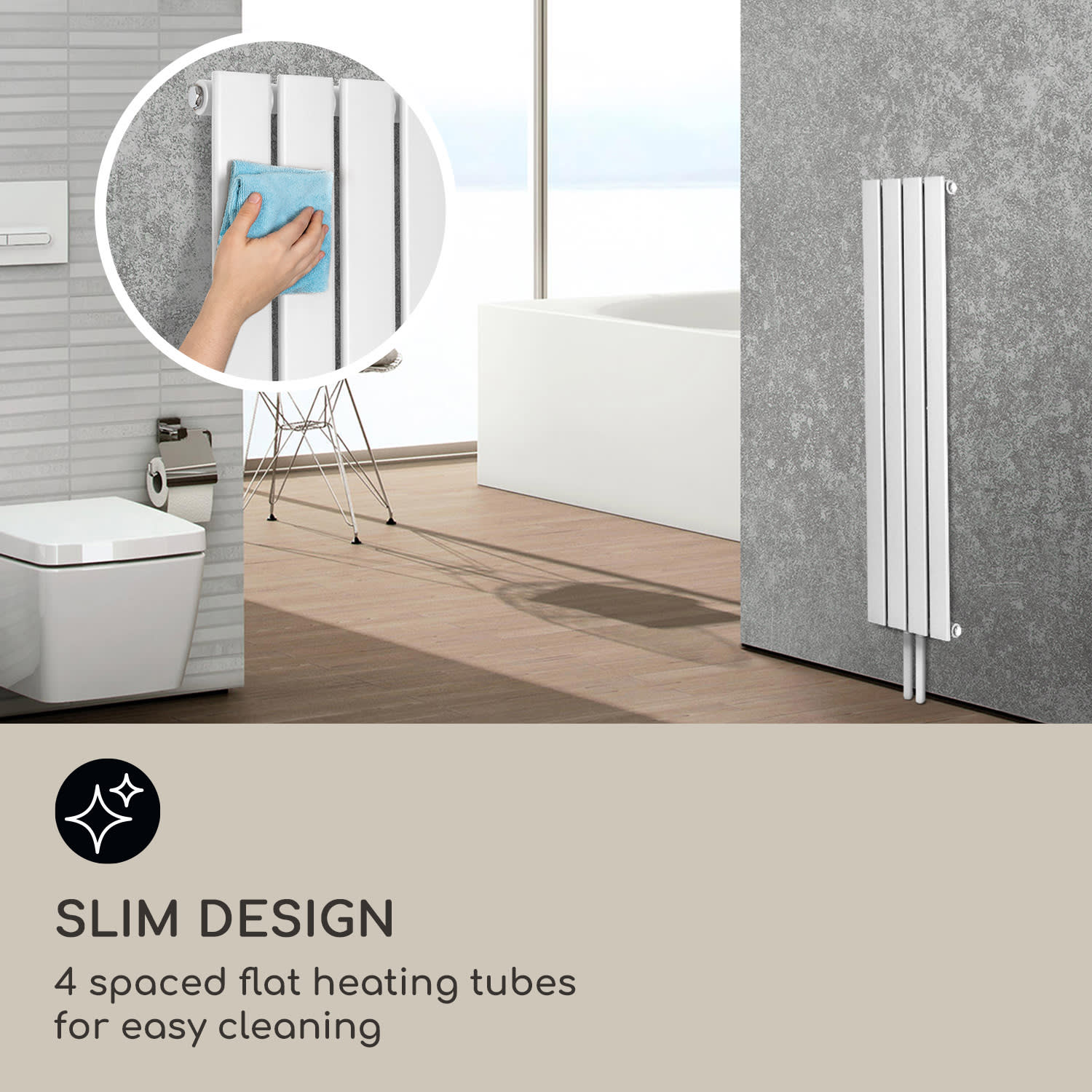 Blumfeldt Ontario, radiátor, 120 x 30, 380 W, inštalácia na stenu – Obrázok 4