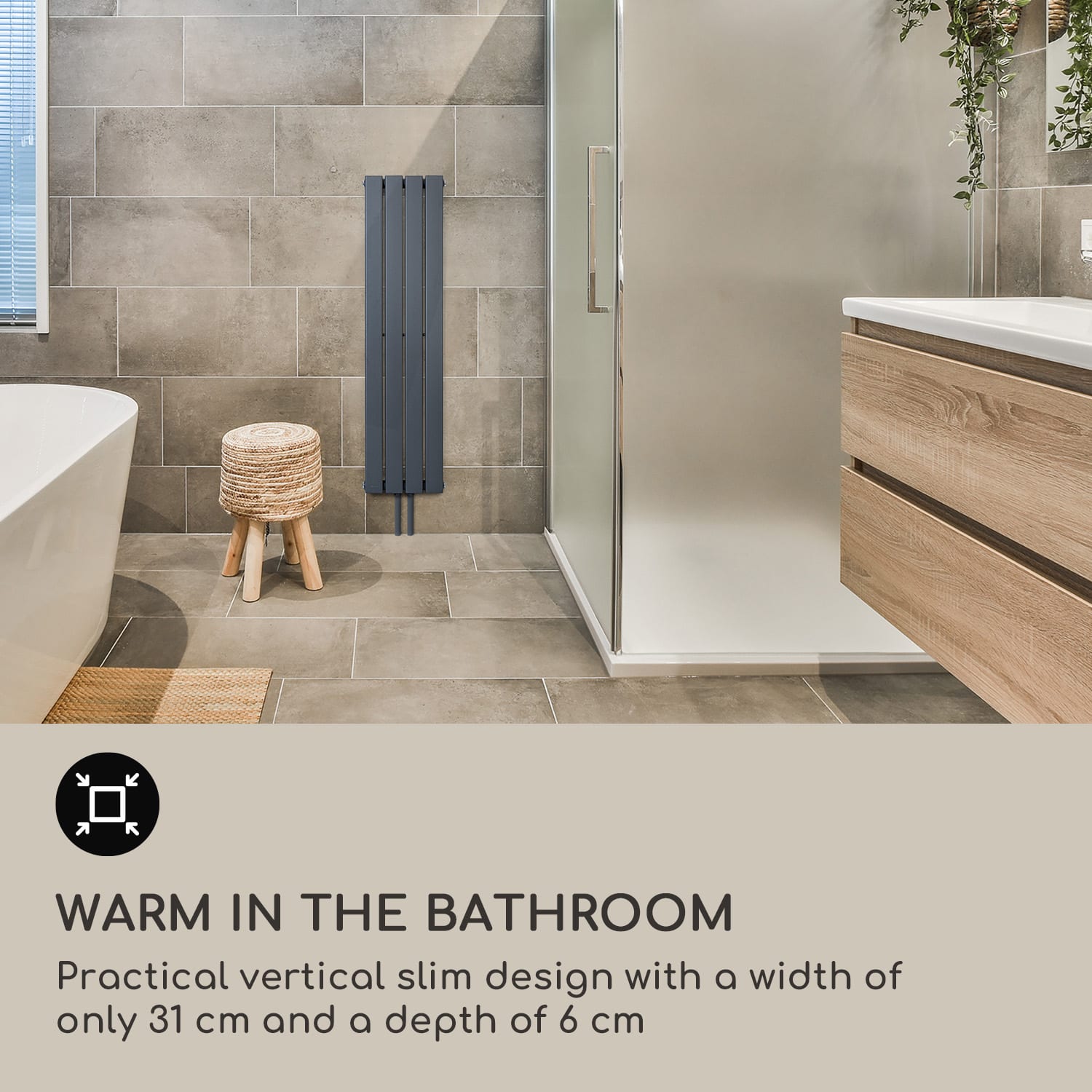 Blumfeldt Ontario, radiátor, 120 x 30, 380 W, inštalácia na stenu – Obrázok 2