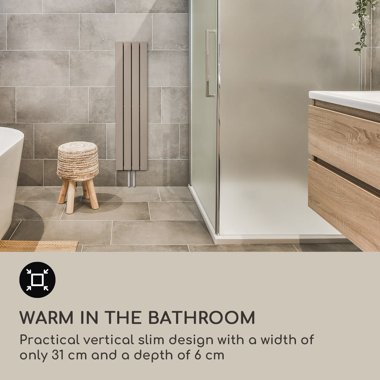 Blumfeldt Ontario, radiátor, 120 x 30, 380 W, inštalácia na stenu – Obrázok 2