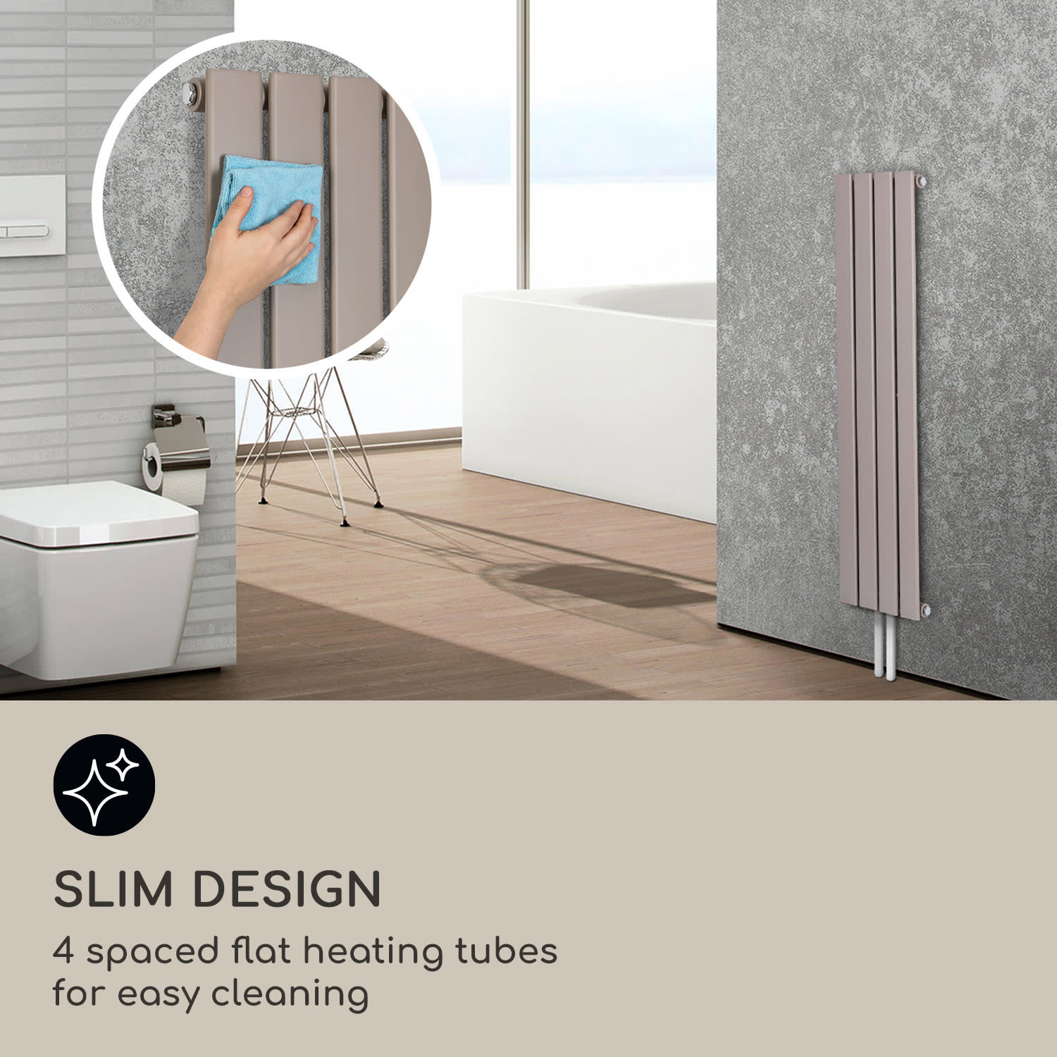 Blumfeldt Ontario, radiátor, 120 x 30, 380 W, inštalácia na stenu – Obrázok 4