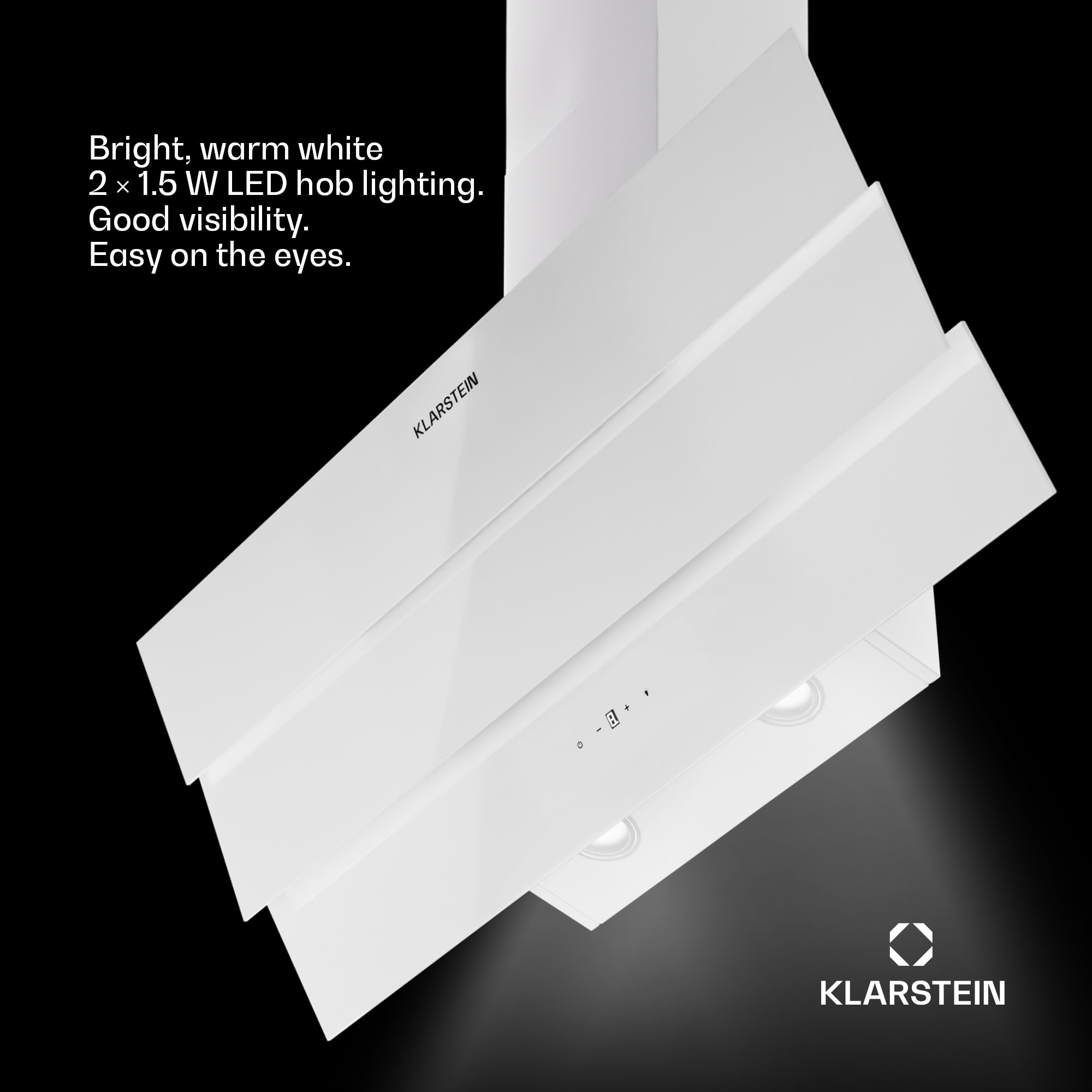 Klarstein Antonia 90, digestor 90 cm, 247 m³/h, dotykové ovládanie, EEK A++, sklo – Obrázok 4