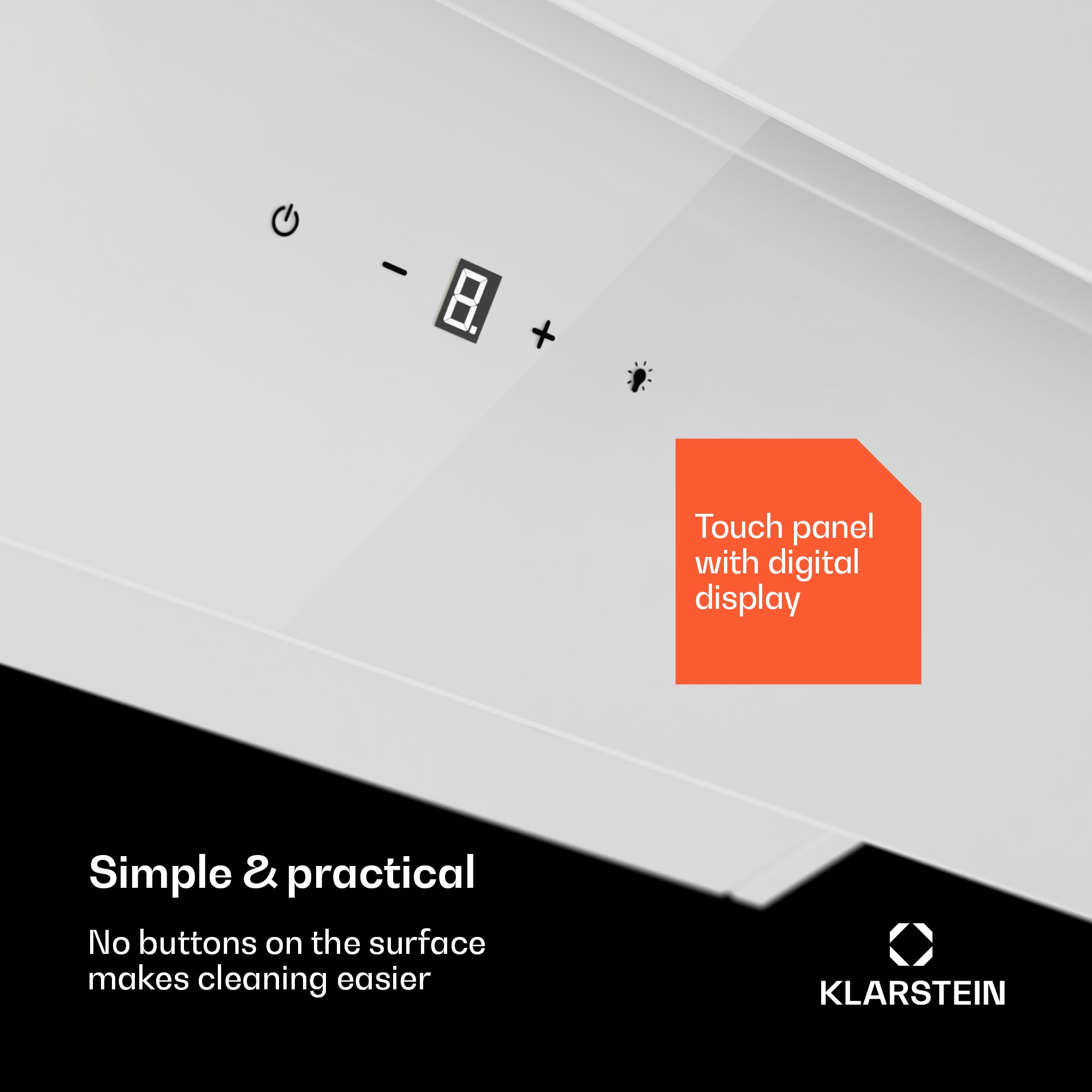 Klarstein Antonia 90, digestor 90 cm, 247 m³/h, dotykové ovládanie, EEK A++, sklo – Obrázok 5