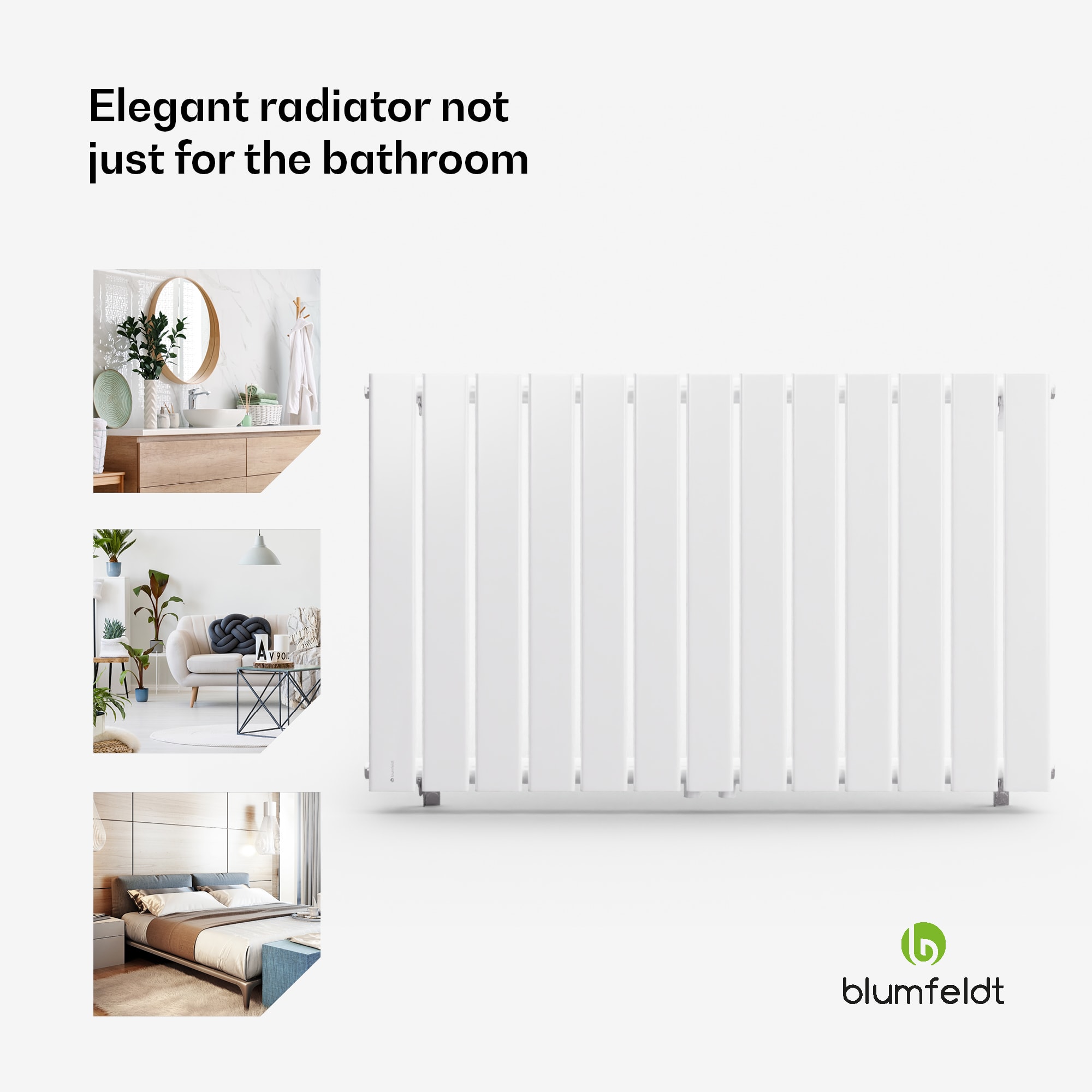 Blumfeldt Ontario, radiátor, 100 x 60, 1/2" bočné a stredové pripojenie, inštalácia na stenu, 681 W – Obrázok 2