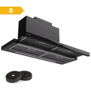 Klarstein Mariana Neo 90, plochý digestor, 90 cm, 640 m³/h, odsávanie vzduchu, LED