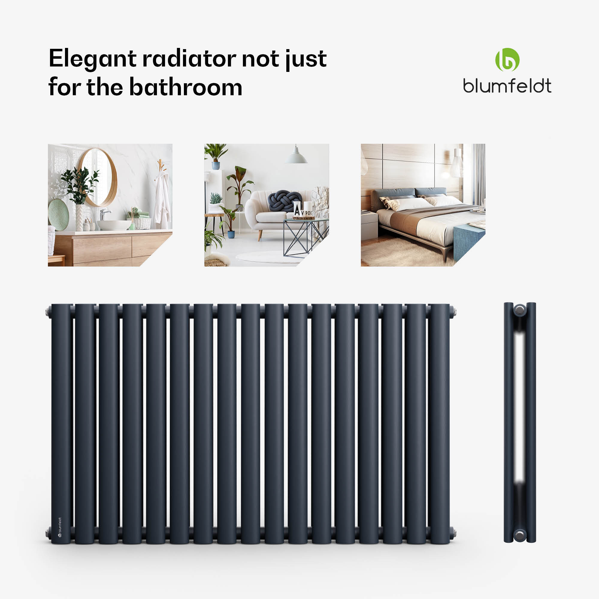 Blumfeldt Tallheo, 100 x 60, radiátor, rúrkový radiátor, 1445 W, teplá voda, 1/2 – Obrázok 2